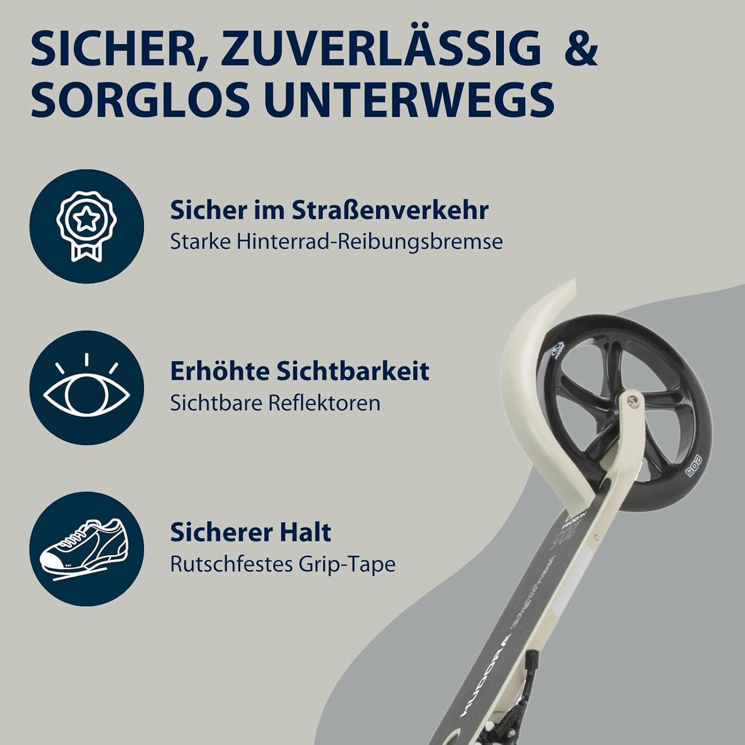 Aluminium-Roller HUDORA BigWheel Pure Scooter zusammenklappbarer Cityroller - Produktbild 4