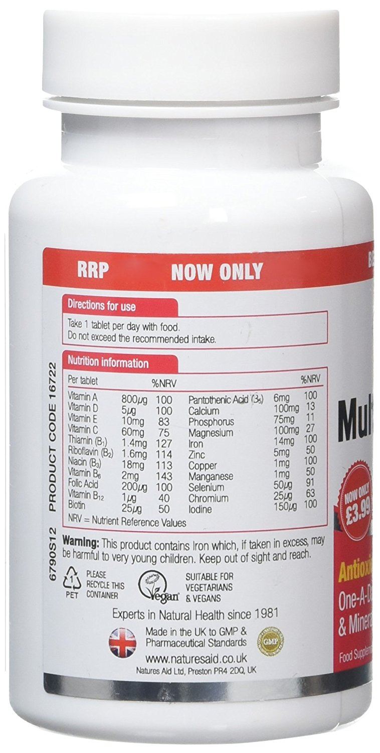 Natures Aid Complete MultiVitamins & Minerals 90 Tablets One a Day eBay