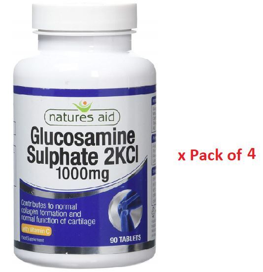 Natures Aid Glucosamine Sulphate 2KCI 1000mg 90 Tablets x Pack of 4 eBay