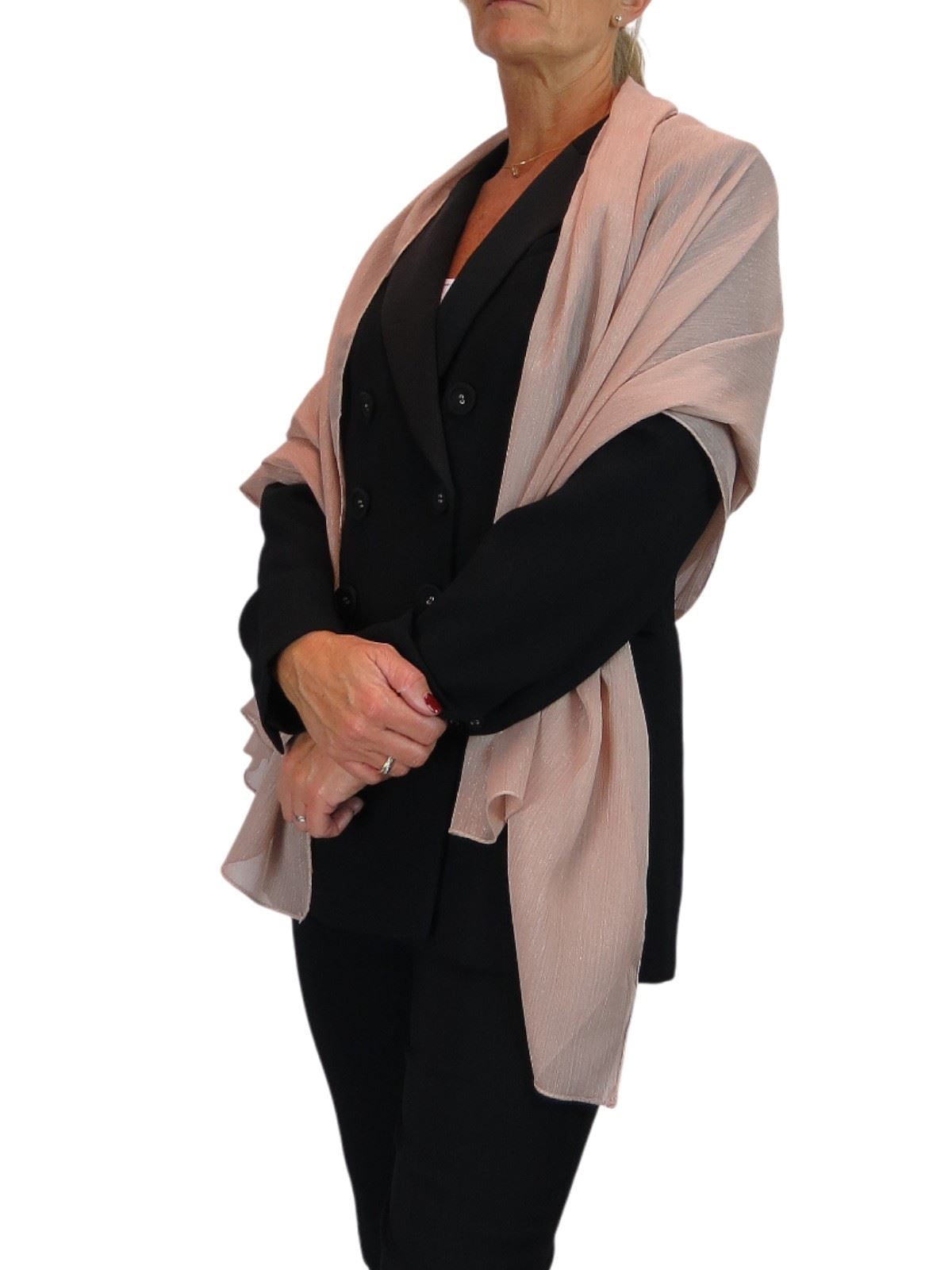 Bufanda de seda para mujer de Paulo Due - Mantón envolvente de gasa fina para viajes y noche - Imagen 105 de 126