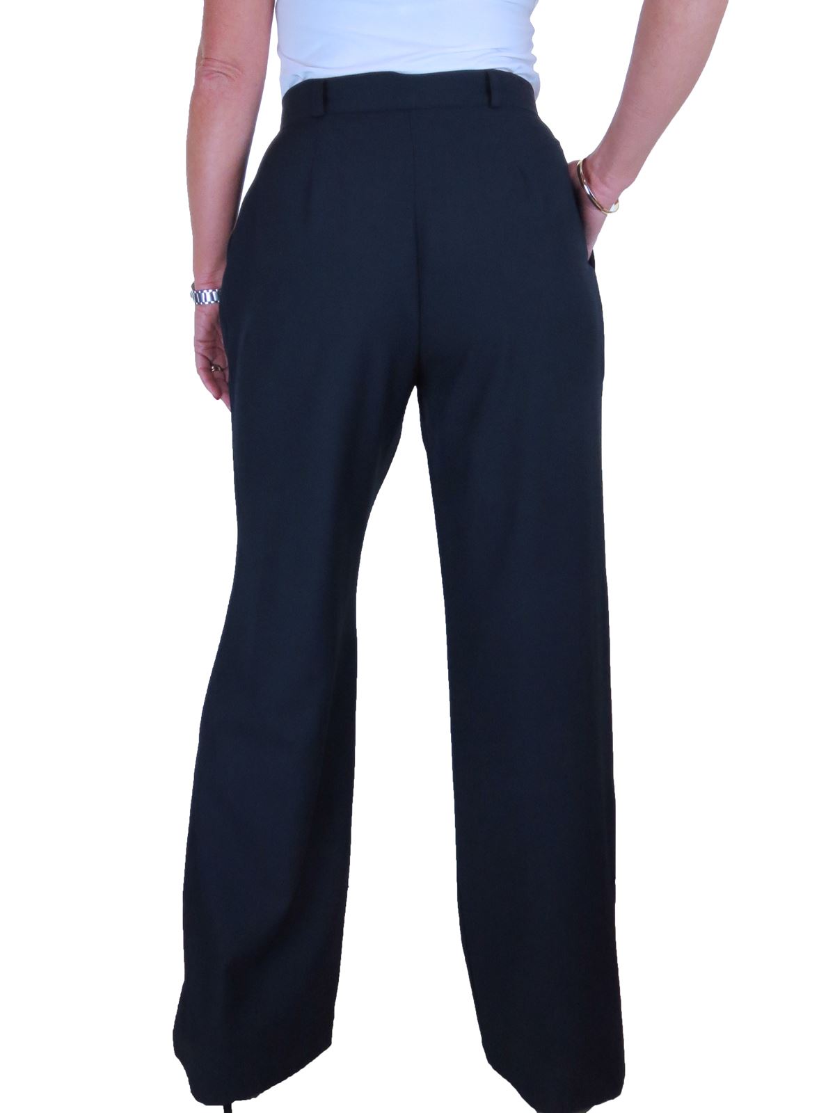 Pantalones inteligentes de cintura alta de calce suelto para mujer oficina trabajo 10-22 - Imagen 14 de 17