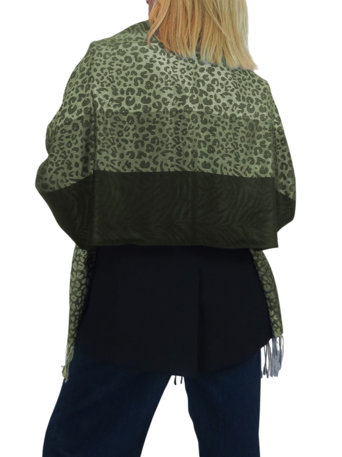 Bufanda suave ligera con estampado de cebra de leopardo para damas chal envolvente - Imagen 58 de 91