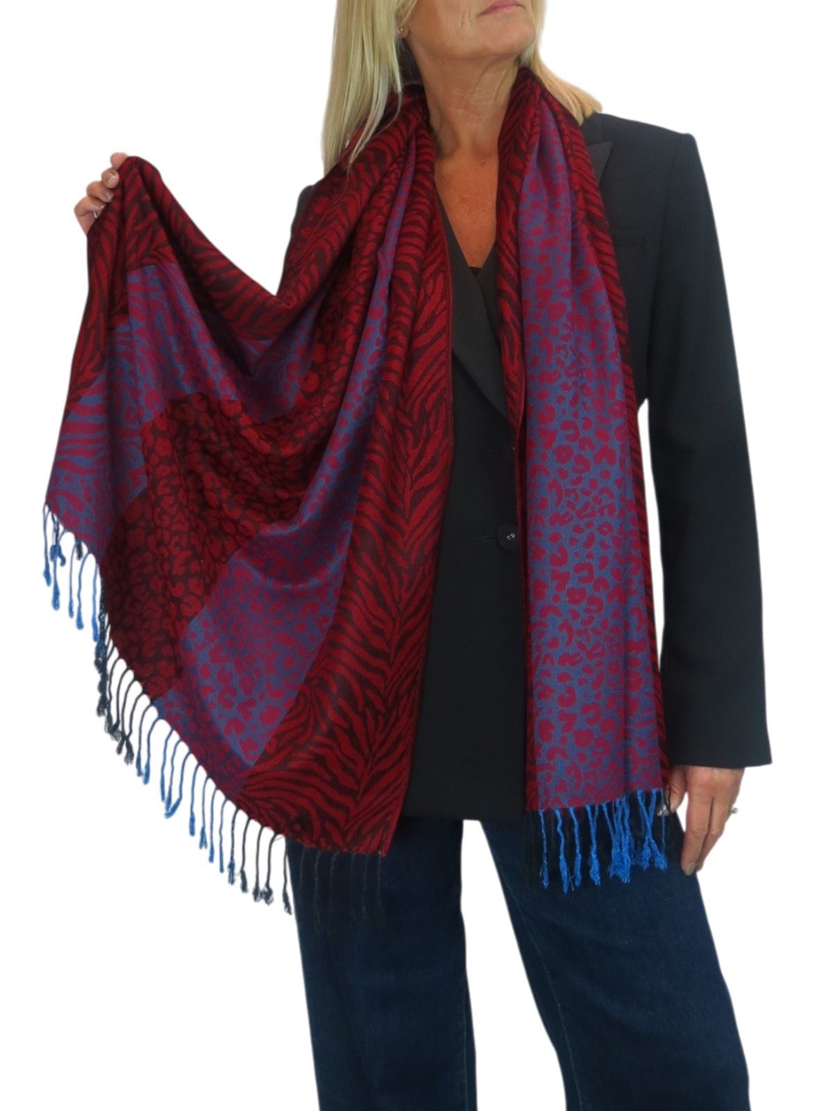 Bufanda suave ligera con estampado de cebra de leopardo para damas chal envolvente - Imagen 32 de 91