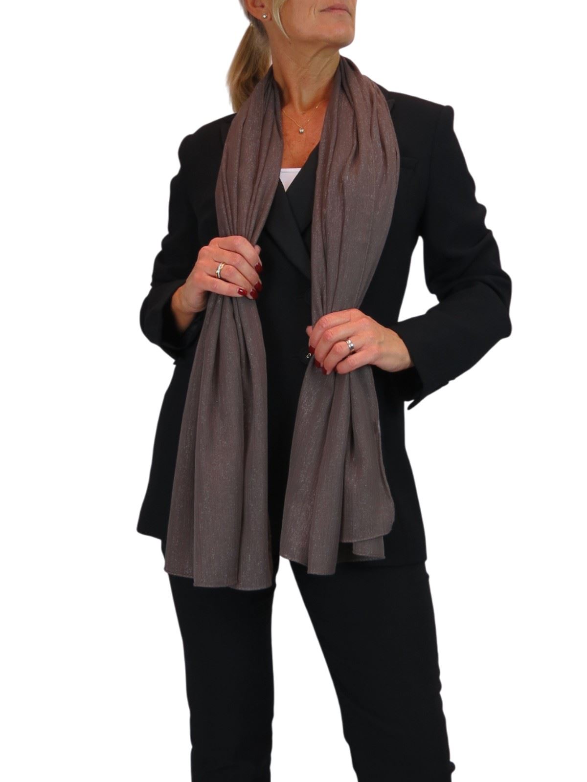 Bufanda de seda para mujer de Paulo Due - Mantón envolvente de gasa fina para viajes y noche - Imagen 36 de 126