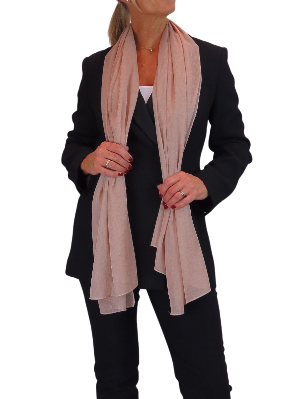 Bufanda de seda para mujer de Paulo Due - Mantón envolvente de gasa fina para viajes y noche - Imagen 99 de 126