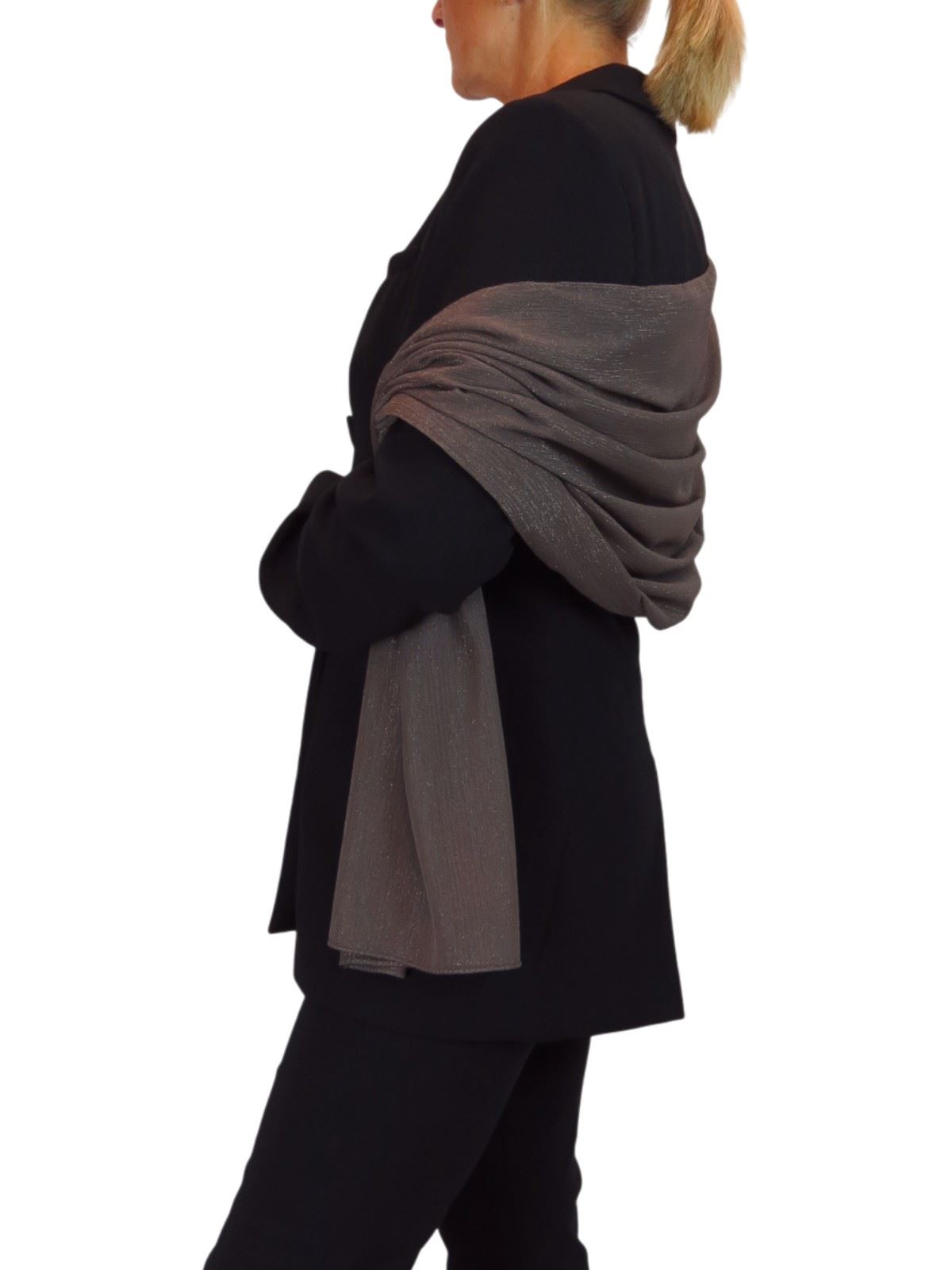 Bufanda de seda para mujer de Paulo Due - Mantón envolvente de gasa fina para viajes y noche - Imagen 42 de 126