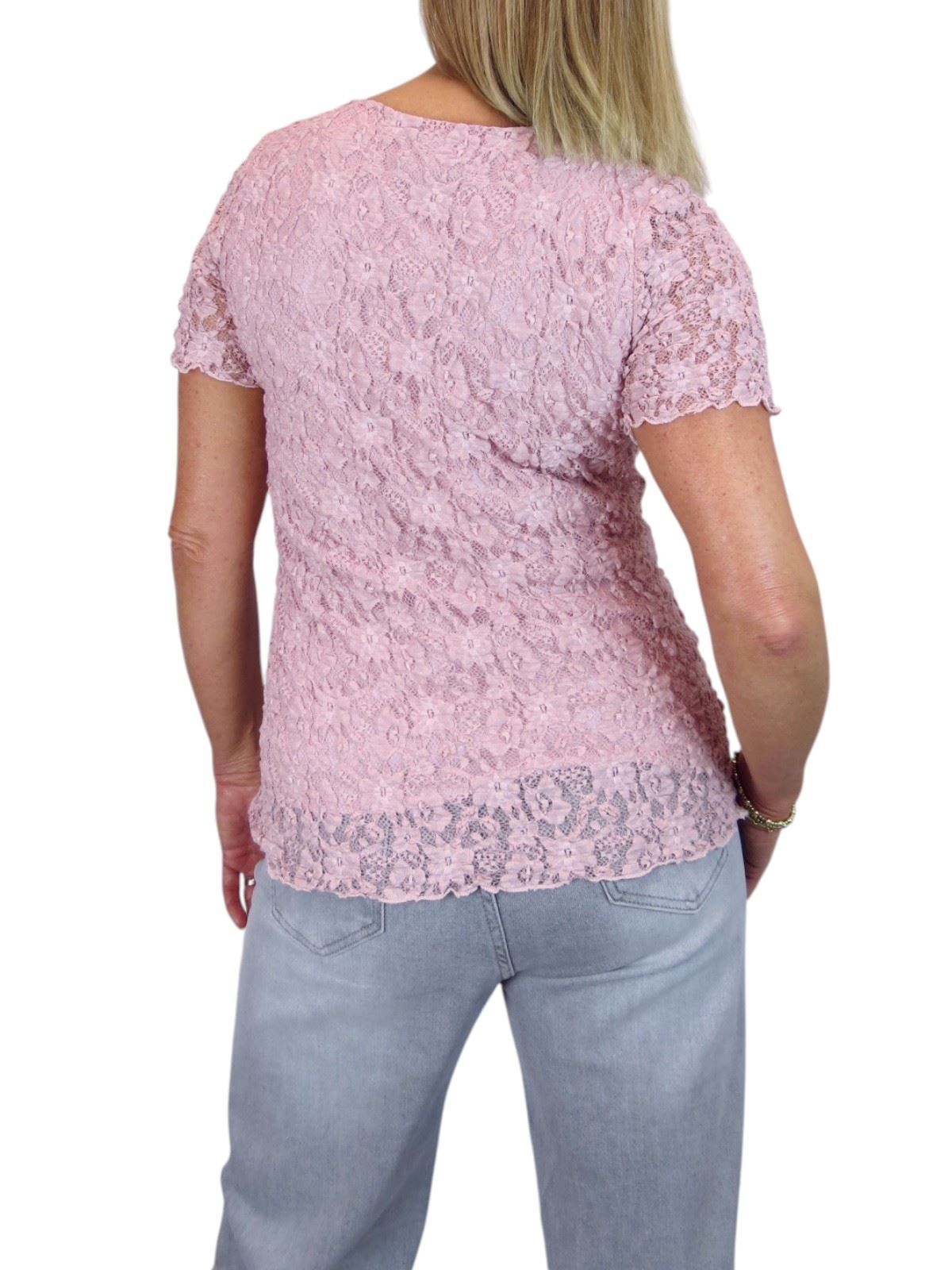 Damen Elegant Stretch Häkel Spitze Top Kurzarm Komplett Gefüttert 10-20 - Bild 14 von 30