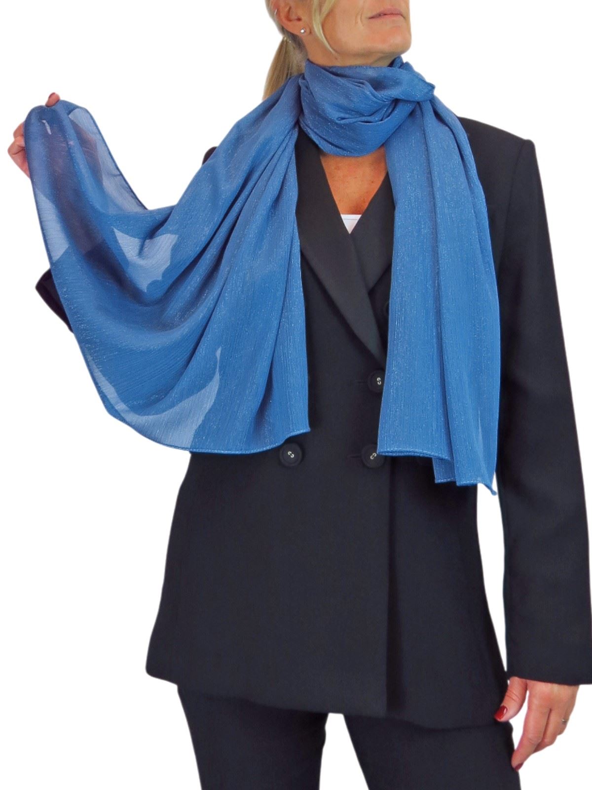 Bufanda de seda para mujer de Paulo Due - Mantón envolvente de gasa fina para viajes y noche - Imagen 83 de 126