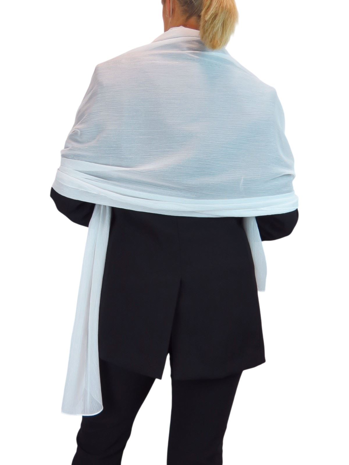 Bufanda de seda para mujer de Paulo Due - Mantón envolvente de gasa fina para viajes y noche - Imagen 72 de 126