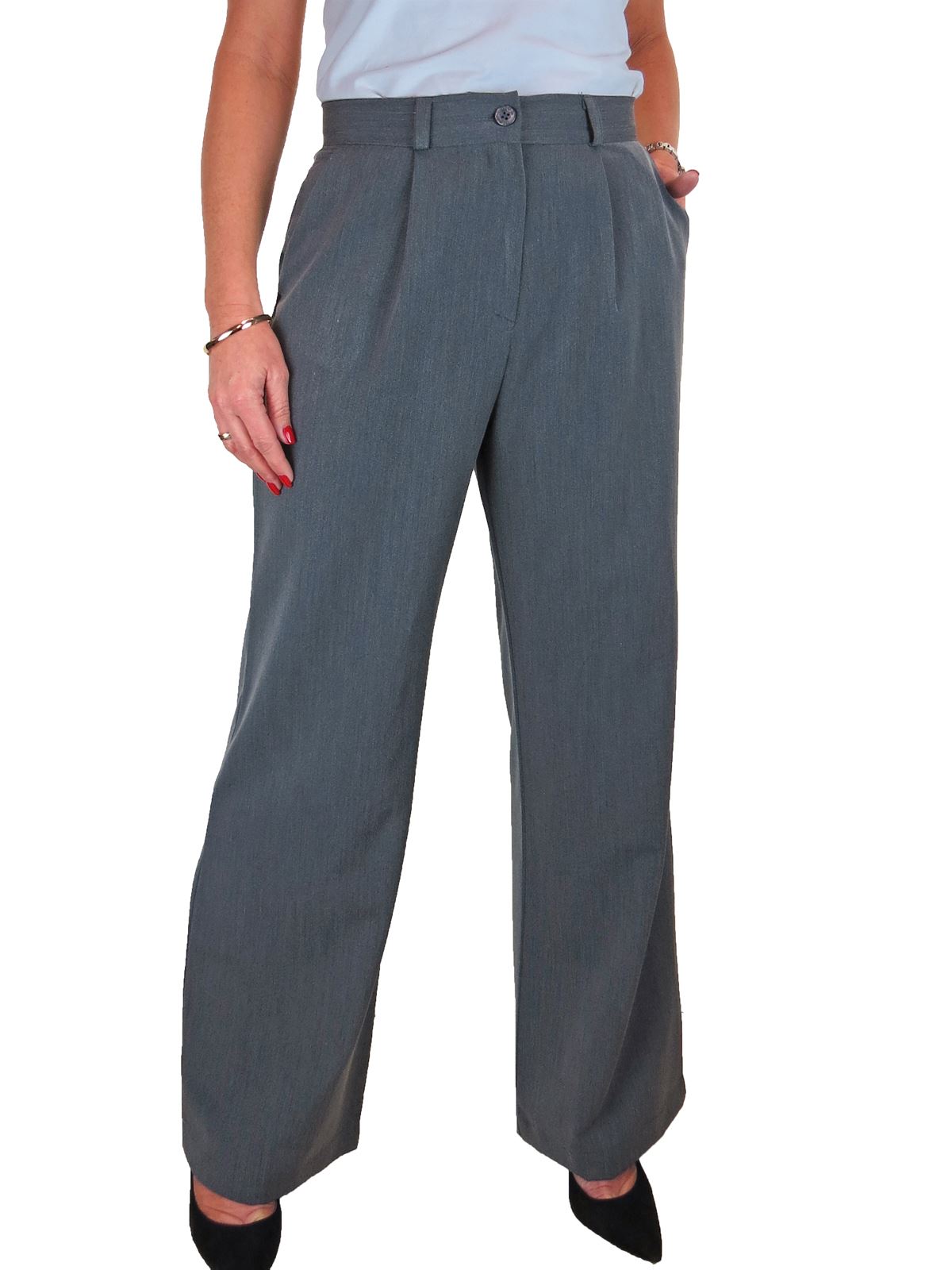 Pantalones inteligentes de cintura alta de calce suelto para mujer oficina trabajo 10-22 - Imagen 8 de 17