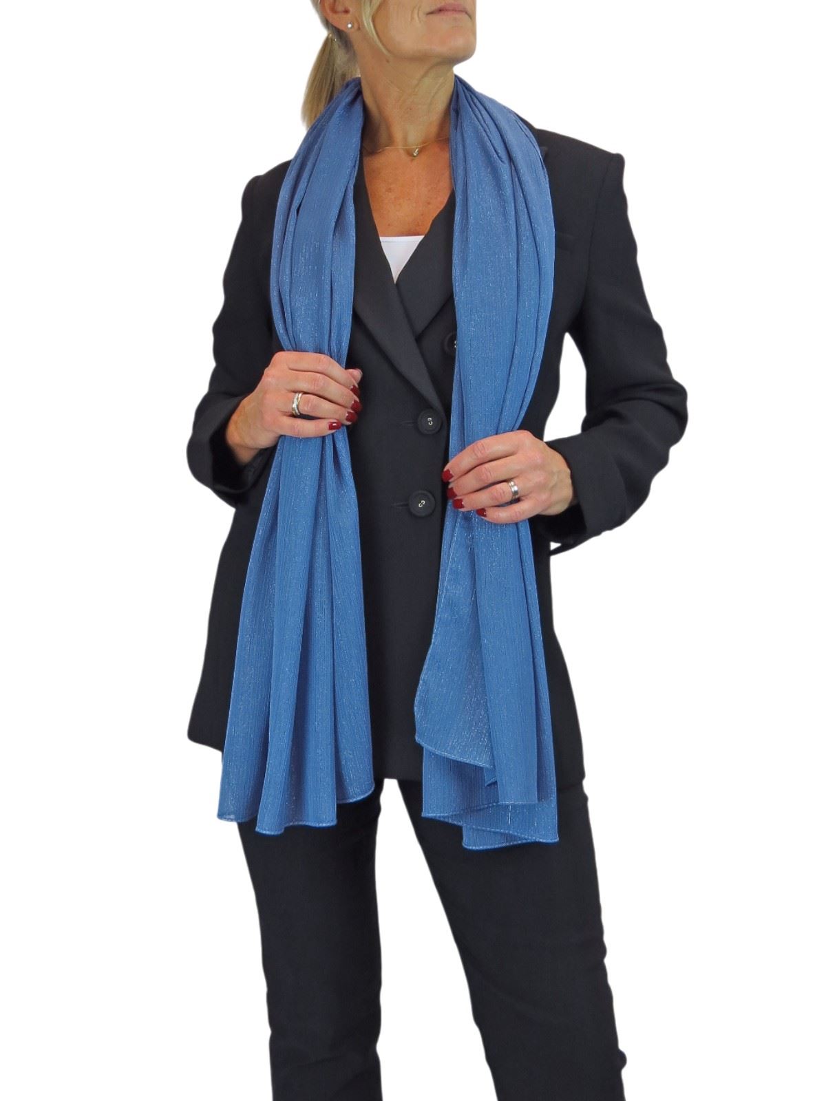 Bufanda de seda para mujer de Paulo Due - Mantón envolvente de gasa fina para viajes y noche - Imagen 78 de 126