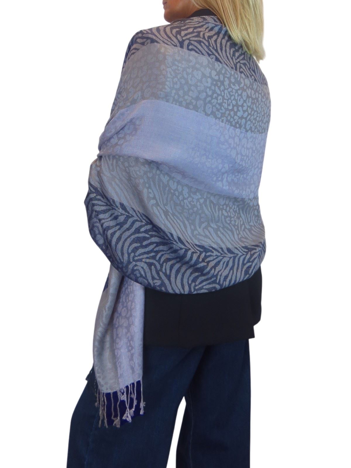 Bufanda suave ligera con estampado de cebra de leopardo para damas chal envolvente - Imagen 23 de 91