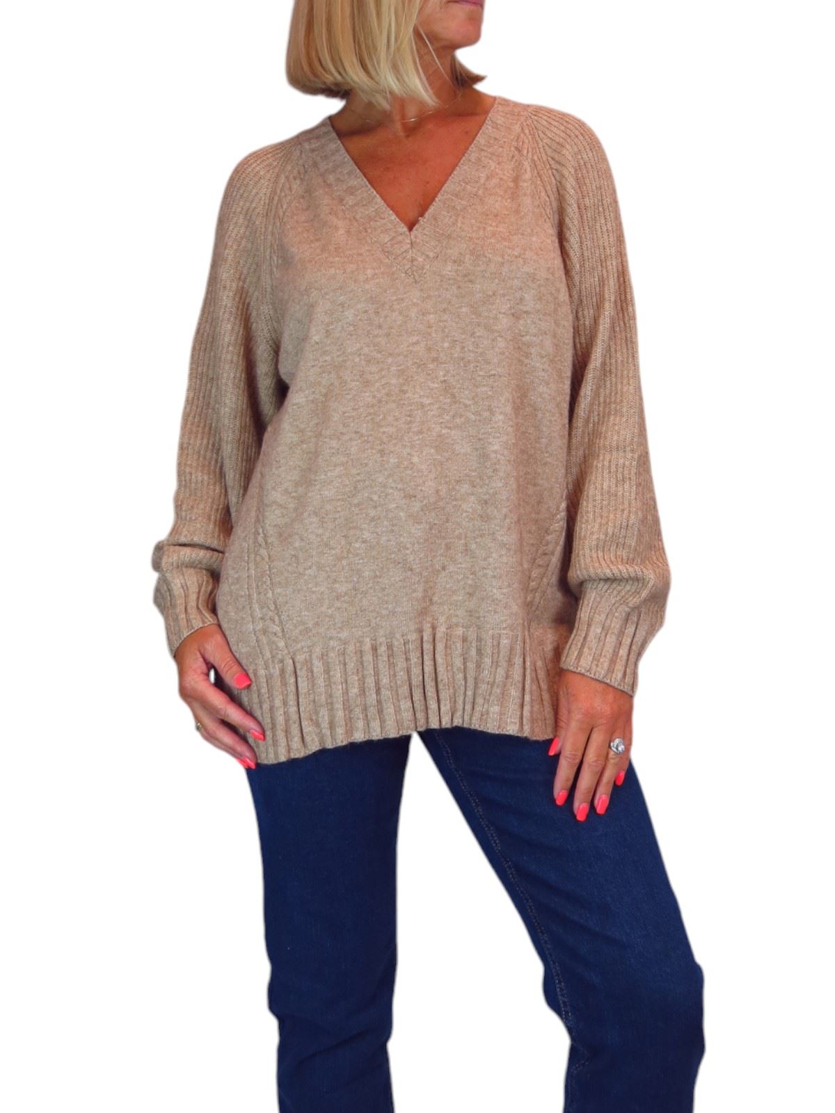 Ladies Soft Knit V Neck Jumper Wool-Like Feel Pullover Sweater Comfortable 8-22 - Picture 7 of 22