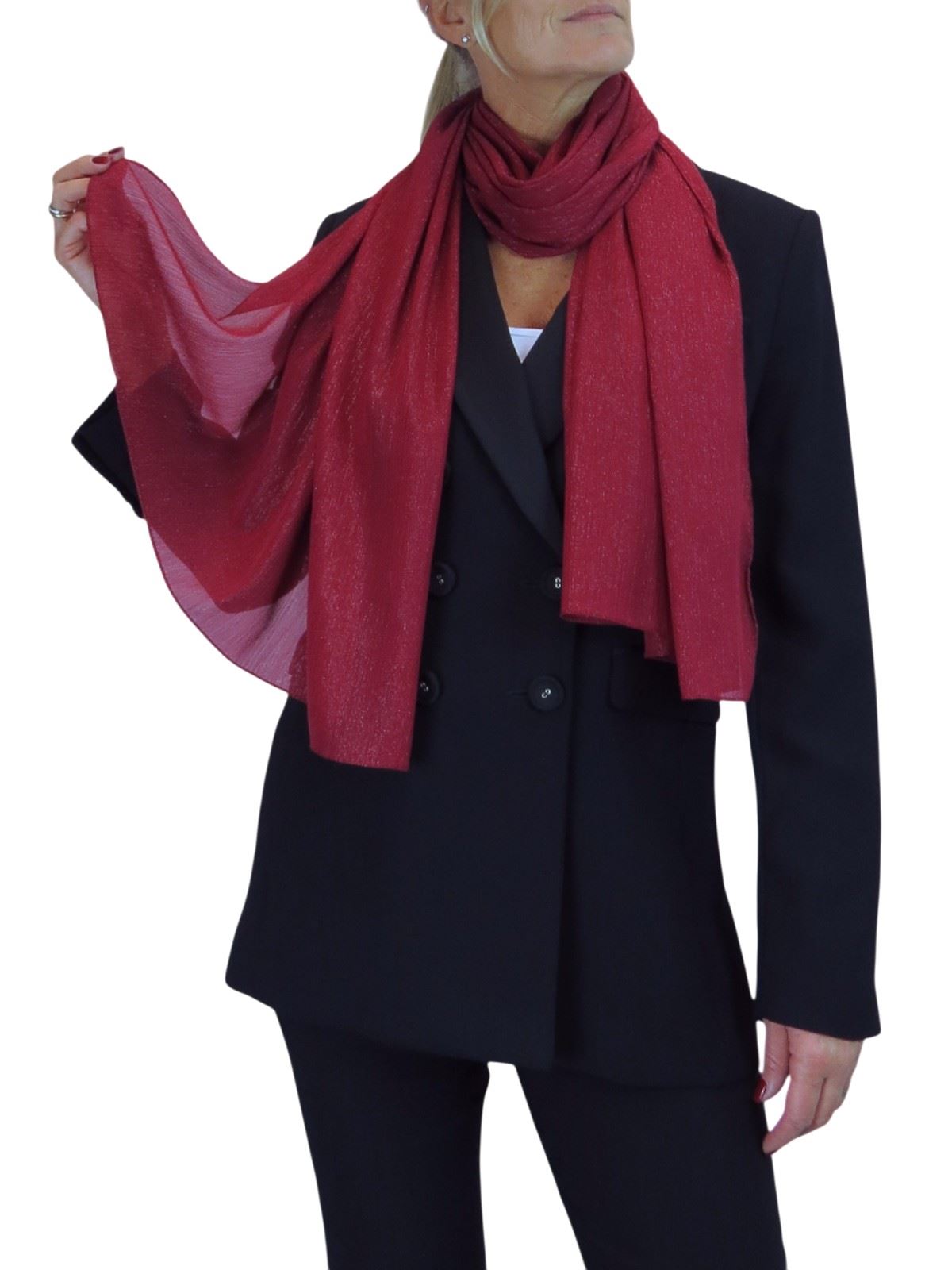 Bufanda de seda para mujer de Paulo Due - Mantón envolvente de gasa fina para viajes y noche - Imagen 27 de 126