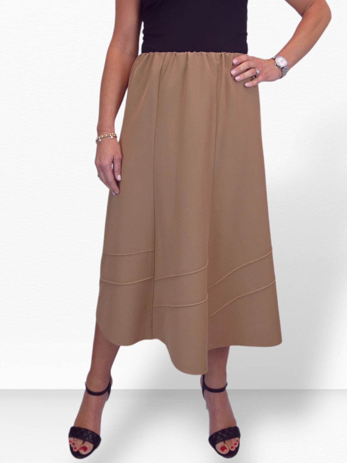 Women's Fully Lined Flared Swing Skirt Midi Washable Office Day Evening 10-24 - Picture 46 of 48