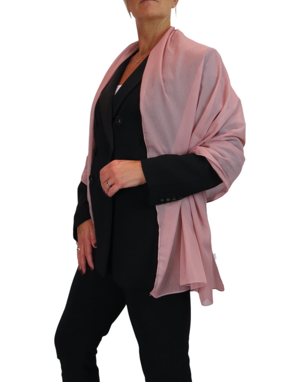 Bufanda de seda para mujer de Paulo Due - Mantón envolvente de gasa fina para viajes y noche - Imagen 112 de 126