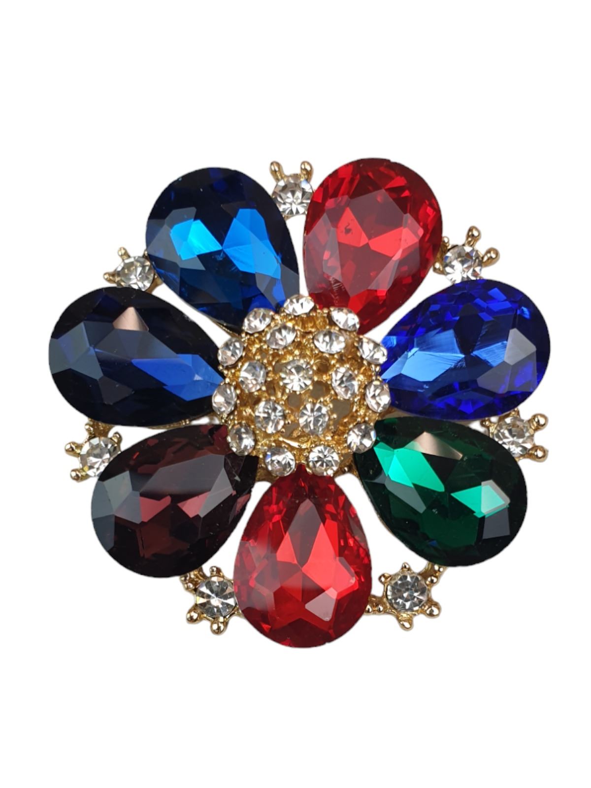 Niñas Grandes Gemas de Piedra Broche Floral Pin Racimo Cristal Medio Diamante Pin - Imagen 11 de 18