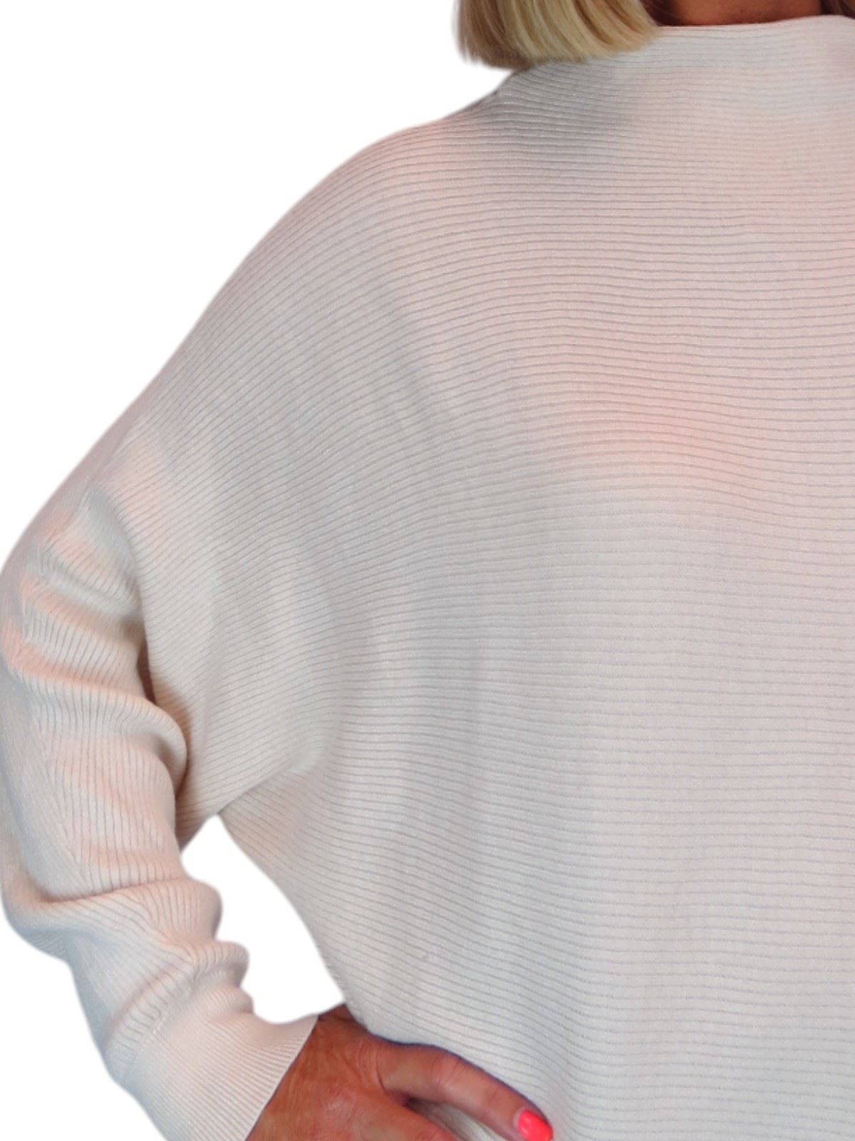 Ladies Rib Turtle Neck Batwing Jumper Soft Knit Long Sleeve Pullover Top 6 - 10 - Picture 9 of 33