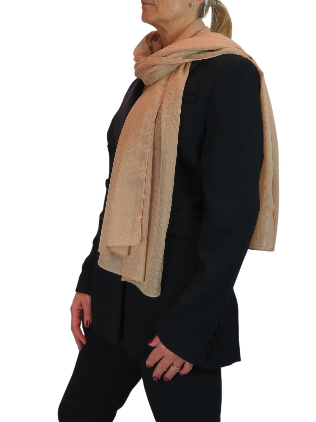 Bufanda de seda para mujer de Paulo Due - Mantón envolvente de gasa fina para viajes y noche - Imagen 67 de 126