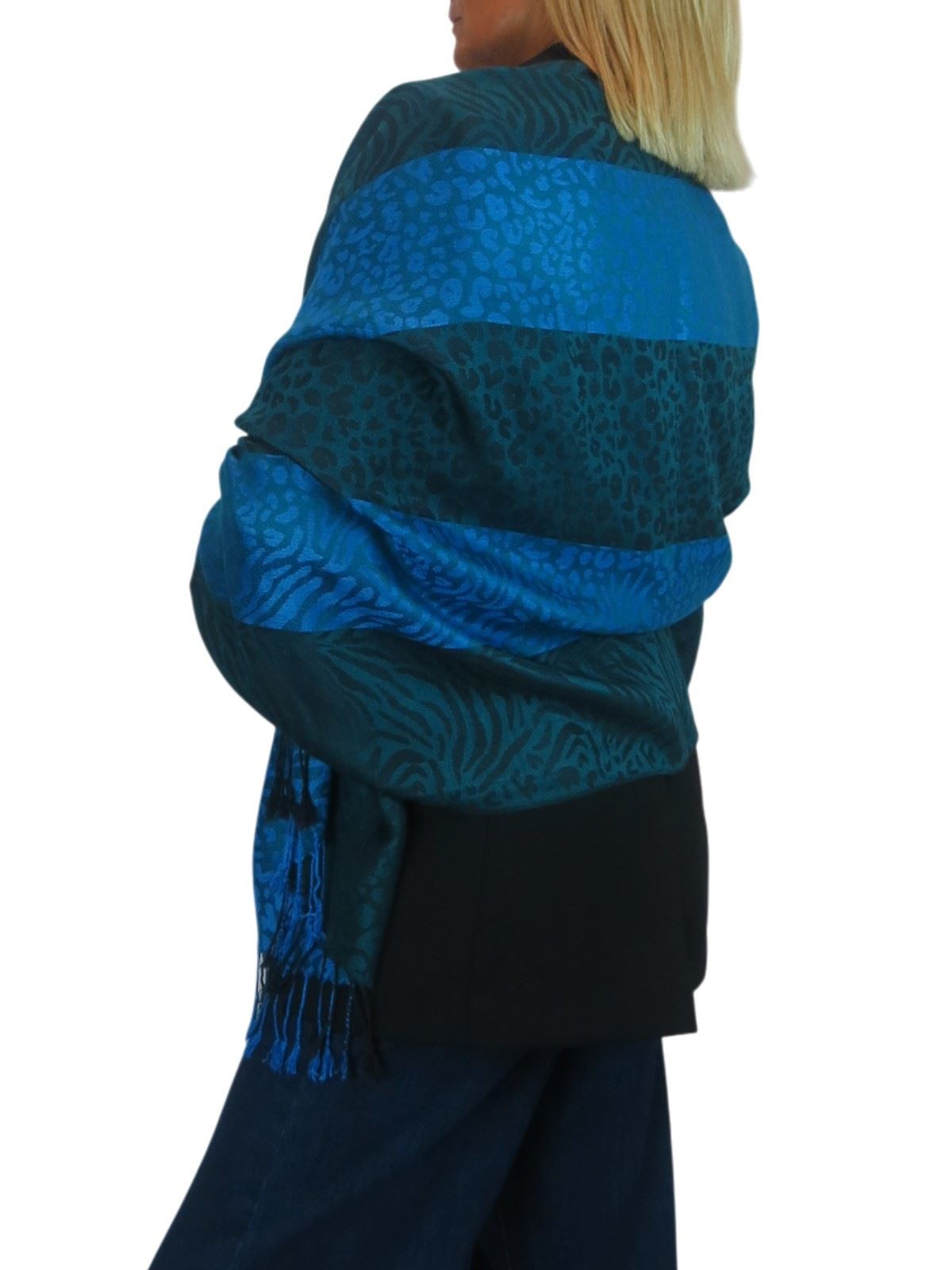 Bufanda suave ligera con estampado de cebra de leopardo para damas chal envolvente - Imagen 37 de 91