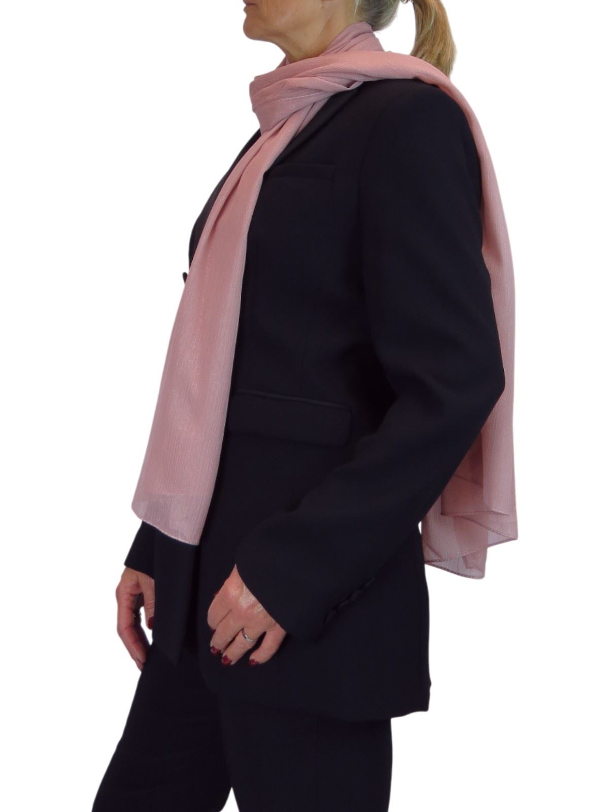 Bufanda de seda para mujer de Paulo Due - Mantón envolvente de gasa fina para viajes y noche - Imagen 109 de 126