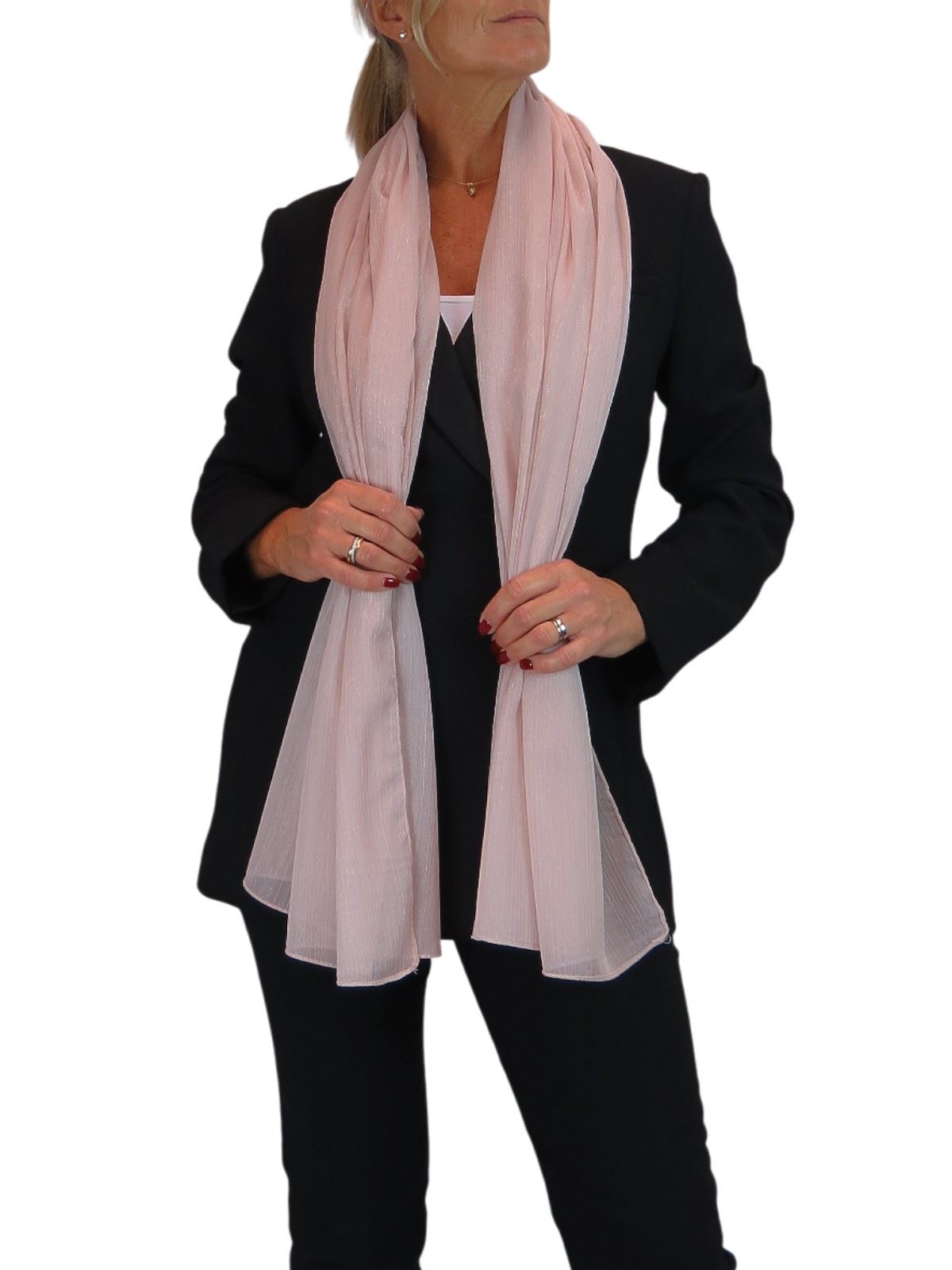 Bufanda de seda para mujer de Paulo Due - Mantón envolvente de gasa fina para viajes y noche - Imagen 92 de 126