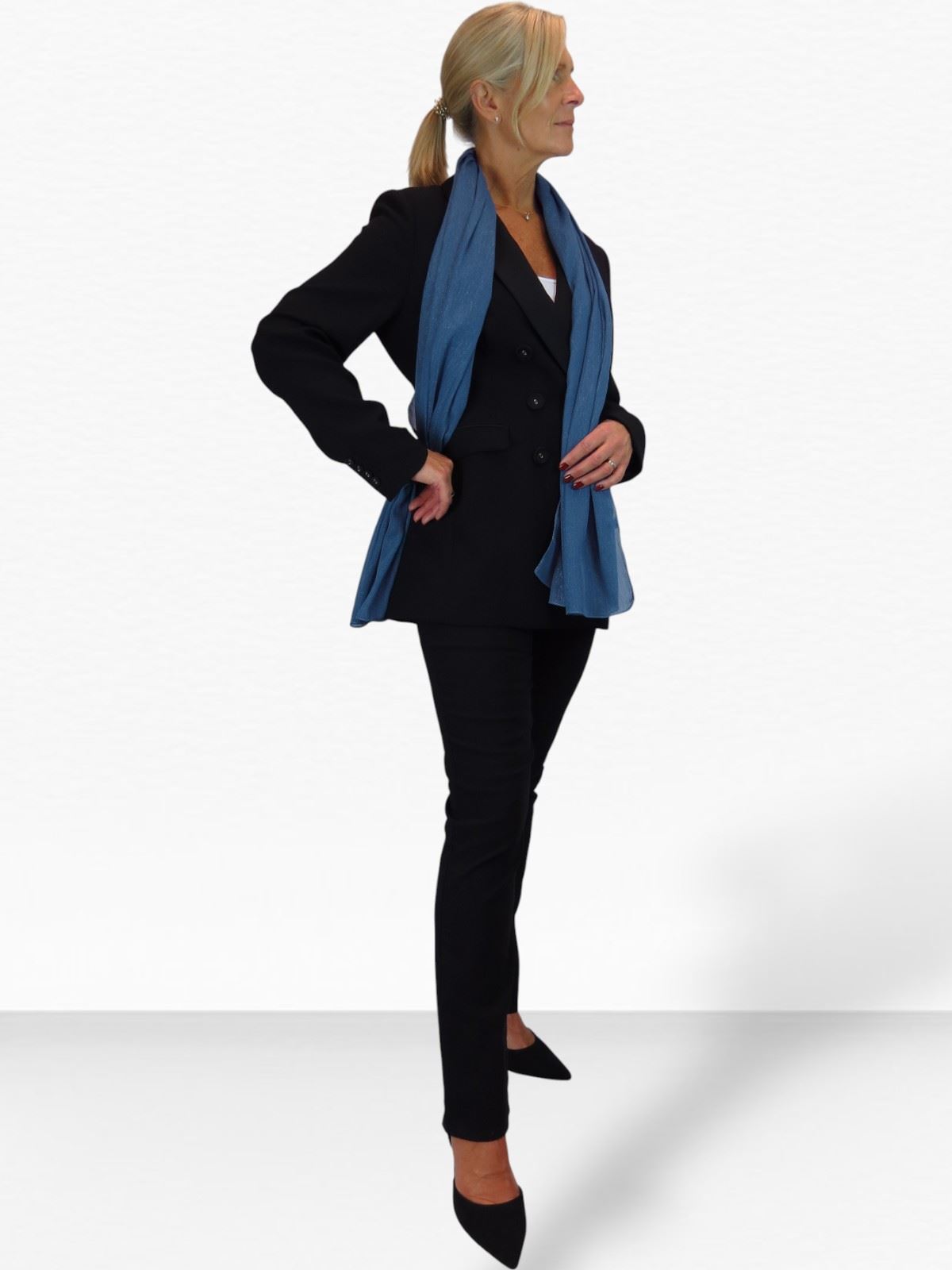 Bufanda de seda para mujer de Paulo Due - Mantón envolvente de gasa fina para viajes y noche - Imagen 54 de 126