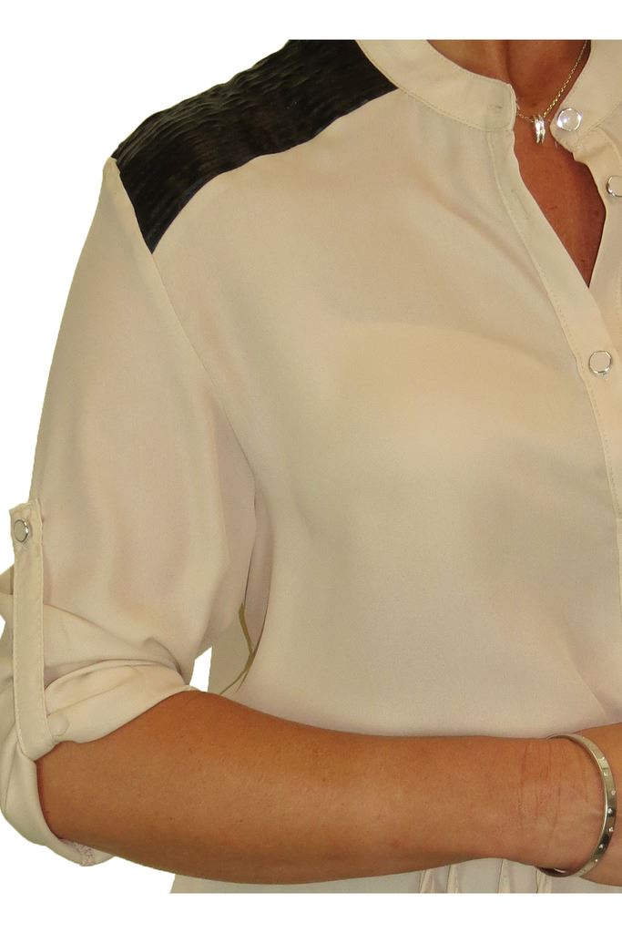 Damen Smart Langarm Knopfleiste Tunika Bluse fein weiches Gefühl Shirt Top 8-16 - Bild 5 von 22