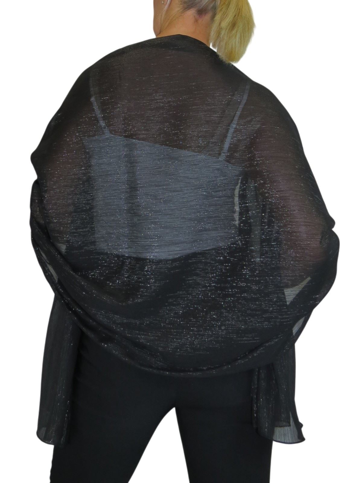 Bufanda de seda para mujer de Paulo Due - Mantón envolvente de gasa fina para viajes y noche - Imagen 16 de 126