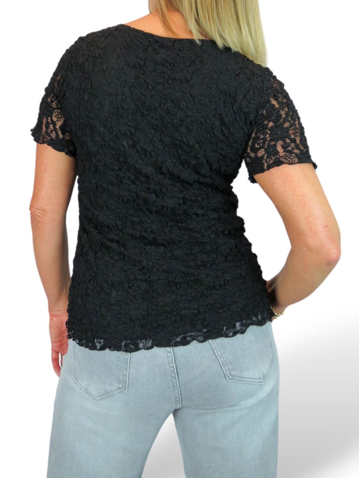 Damen Elegant Stretch Häkel Spitze Top Kurzarm Komplett Gefüttert 10-20 - Bild 20 von 30