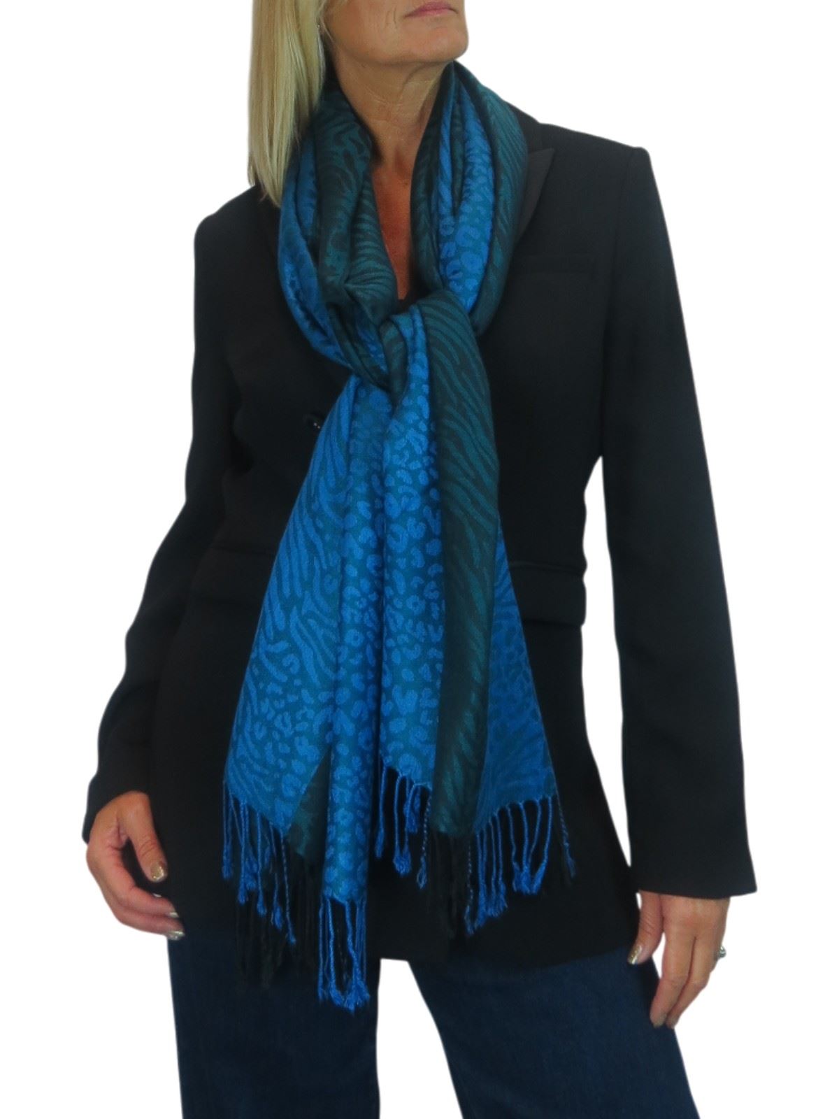 Bufanda suave ligera con estampado de cebra de leopardo para damas chal envolvente - Imagen 42 de 91