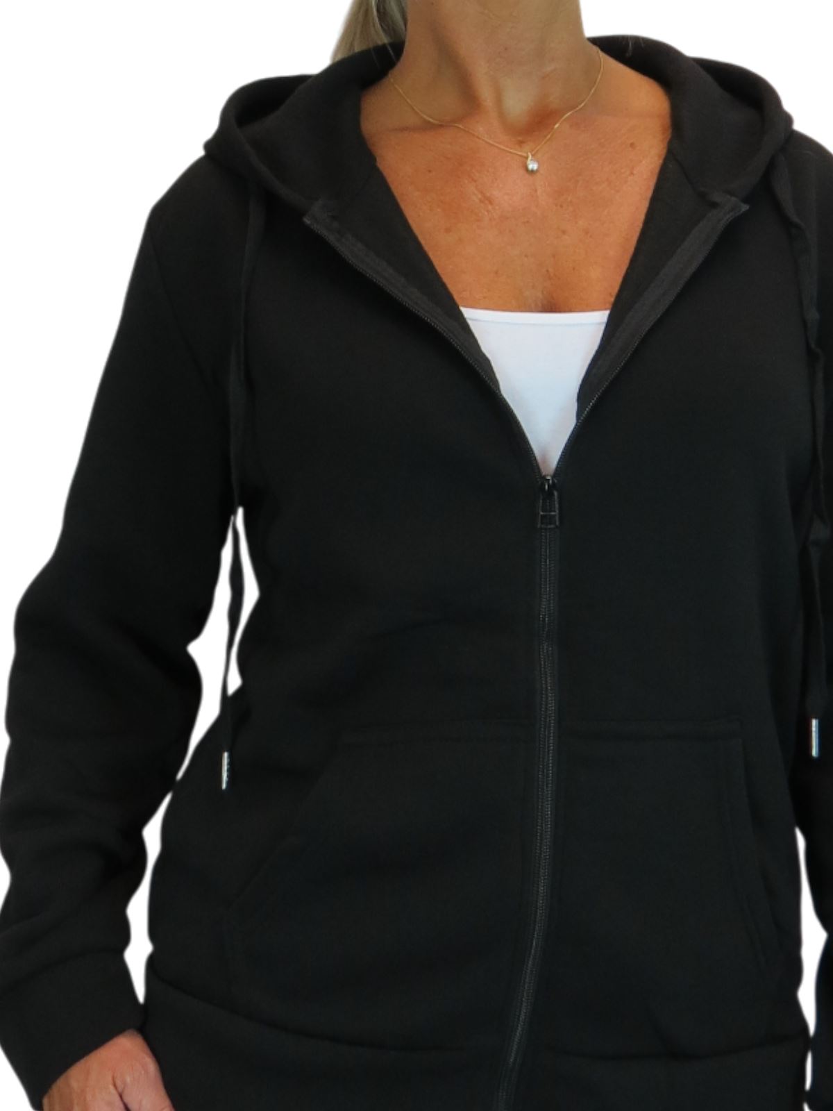 Damen 2 teiliges Fleece Trainingsanzug Set Jogger und Zip Hoodie Freizeit Loungewear - Bild 17 von 29