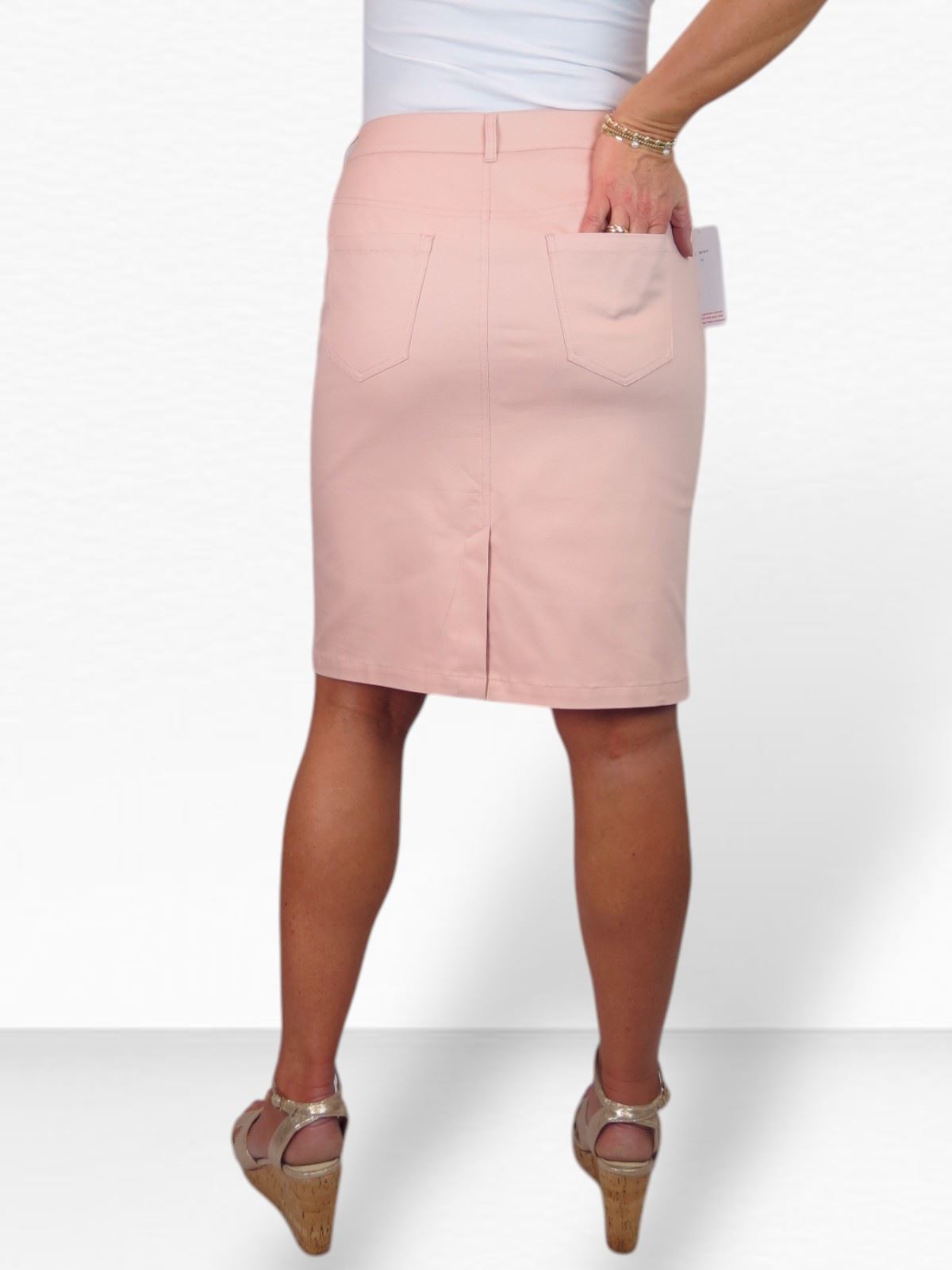 Womens Stretch Summer Chino Skirt 21" Knee Length Casual Pencil Skirt 8-20 - Picture 22 of 61