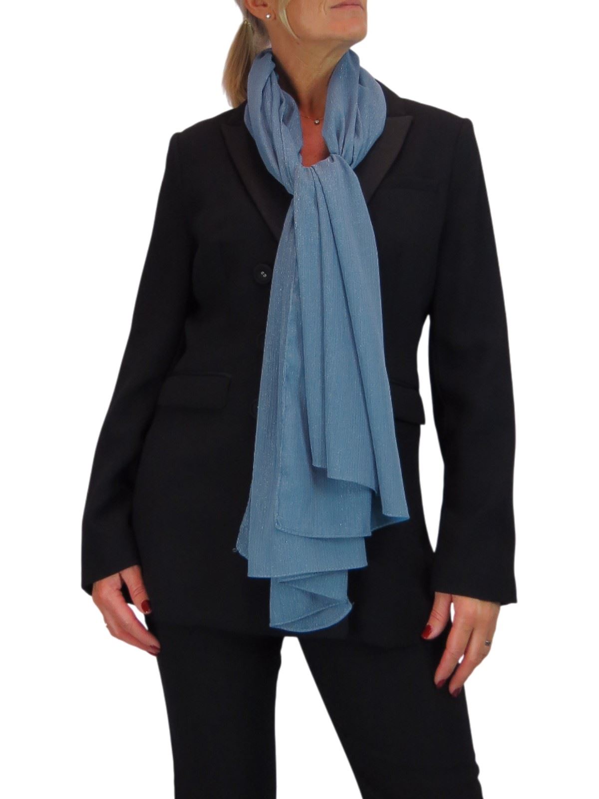 Bufanda de seda para mujer de Paulo Due - Mantón envolvente de gasa fina para viajes y noche - Imagen 59 de 126