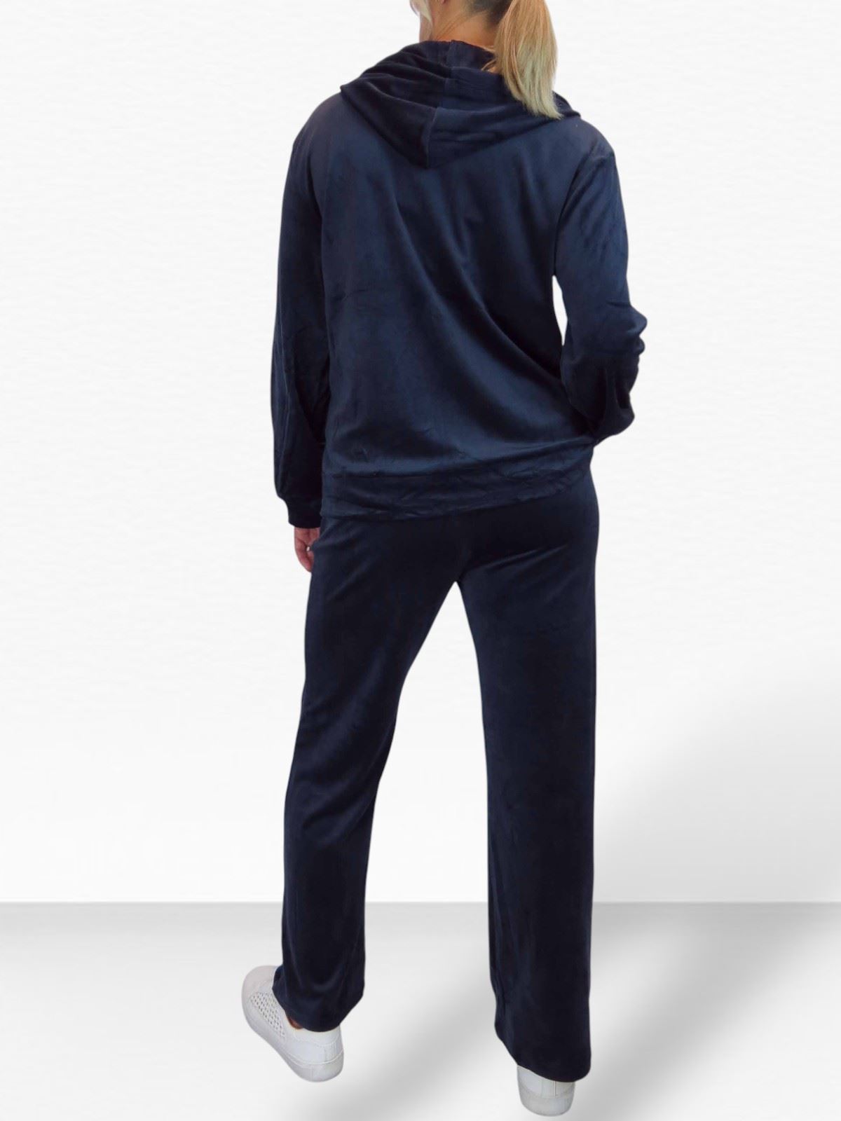 Ladies 2 Piece Velour Tracksuit Set Jogger and Zip Hoodie Casual Loungewear - Picture 16 of 38