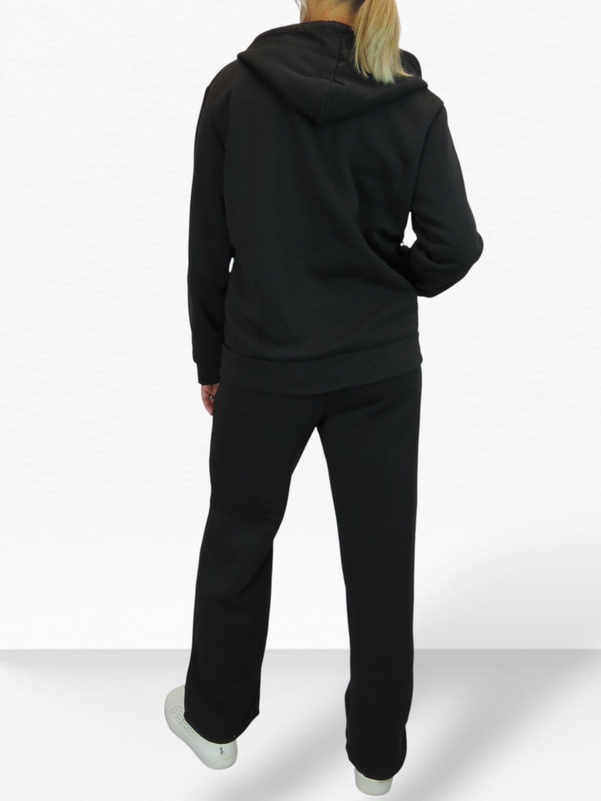 Damen 2 teiliges Fleece Trainingsanzug Set Jogger und Zip Hoodie Freizeit Loungewear - Bild 15 von 29