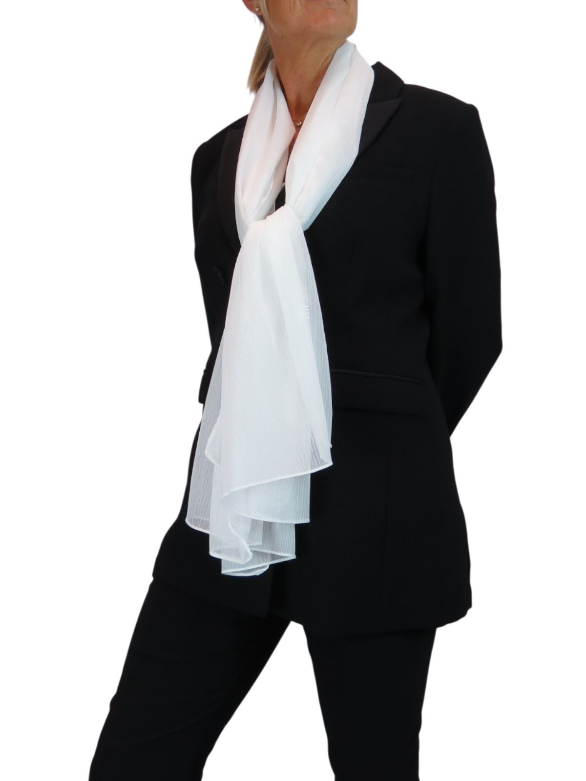 Bufanda de seda para mujer de Paulo Due - Mantón envolvente de gasa fina para viajes y noche - Imagen 73 de 126