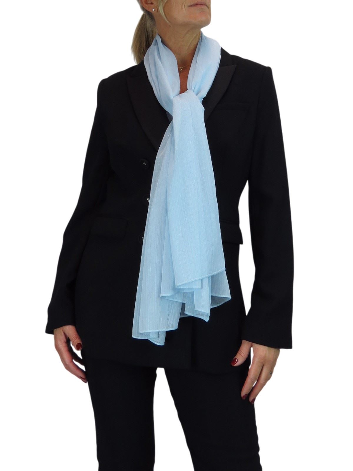 Bufanda de seda para mujer de Paulo Due - Mantón envolvente de gasa fina para viajes y noche - Imagen 87 de 126