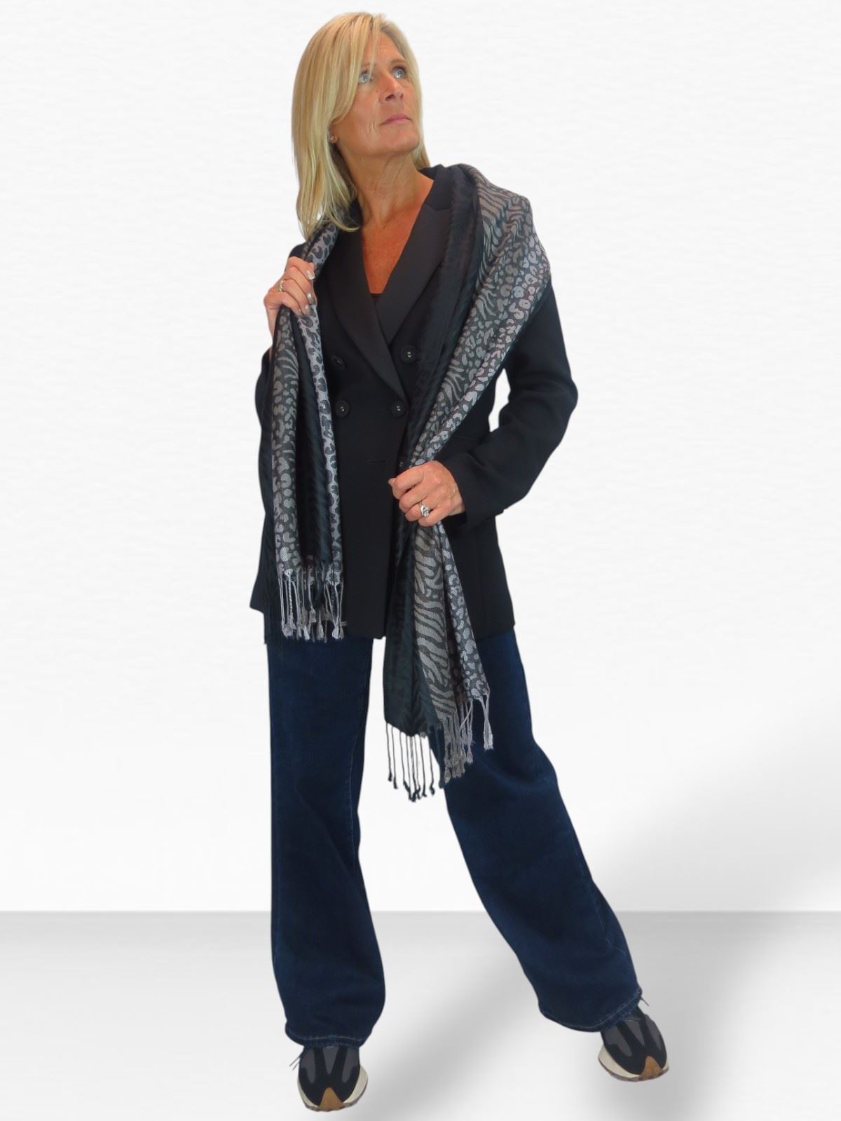 Bufanda suave ligera con estampado de cebra de leopardo para damas chal envolvente - Imagen 19 de 91