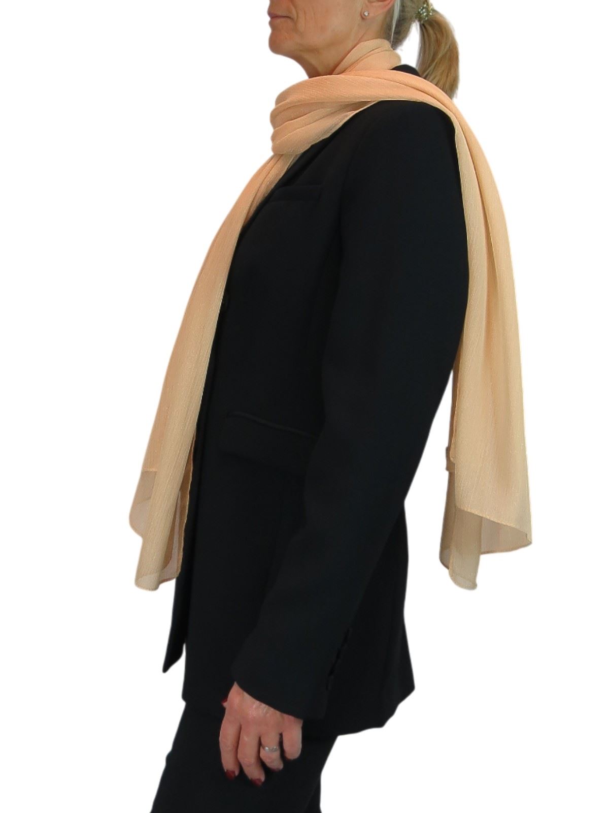 Bufanda de seda para mujer de Paulo Due - Mantón envolvente de gasa fina para viajes y noche - Imagen 116 de 126