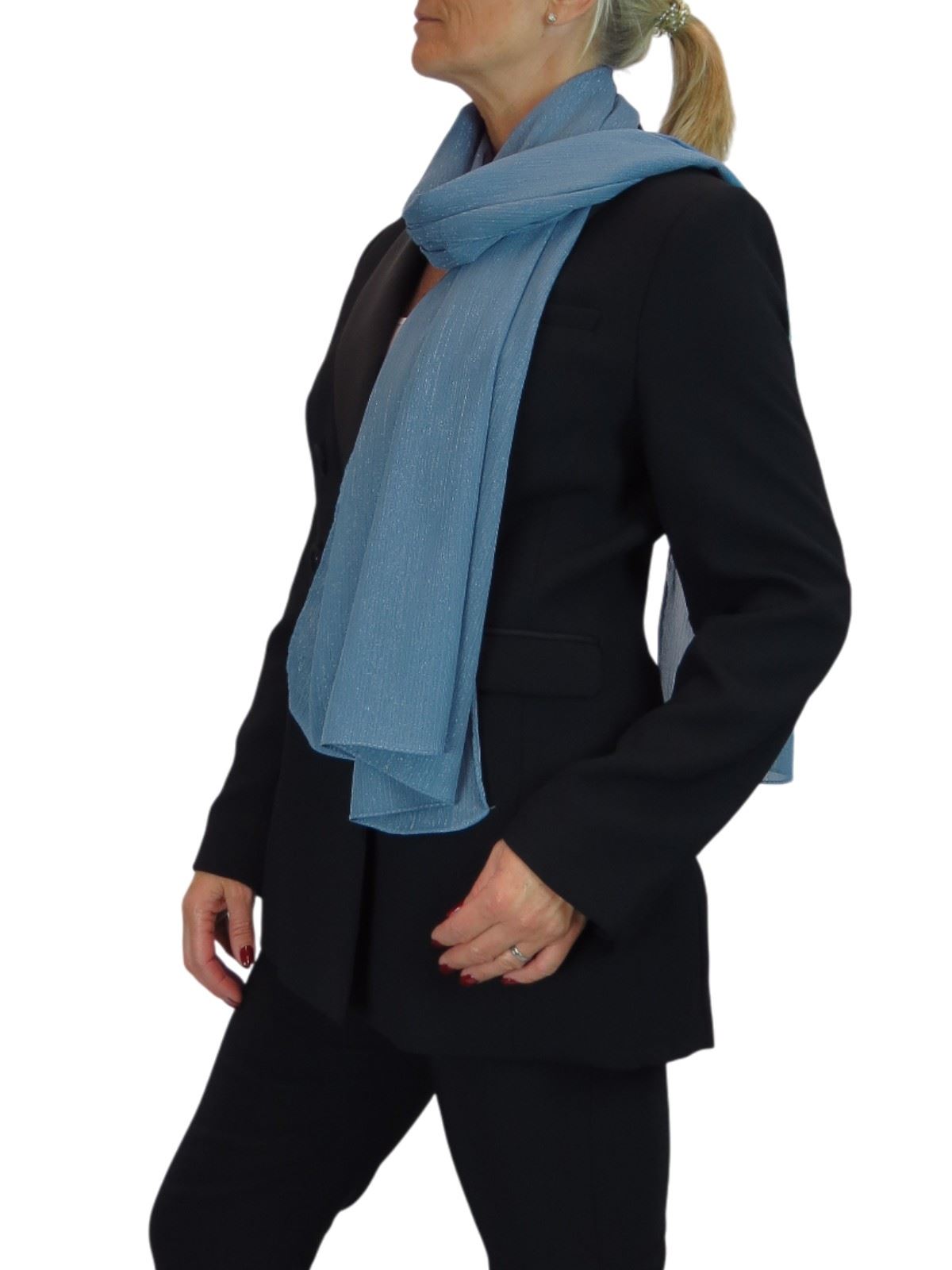 Bufanda de seda para mujer de Paulo Due - Mantón envolvente de gasa fina para viajes y noche - Imagen 60 de 126