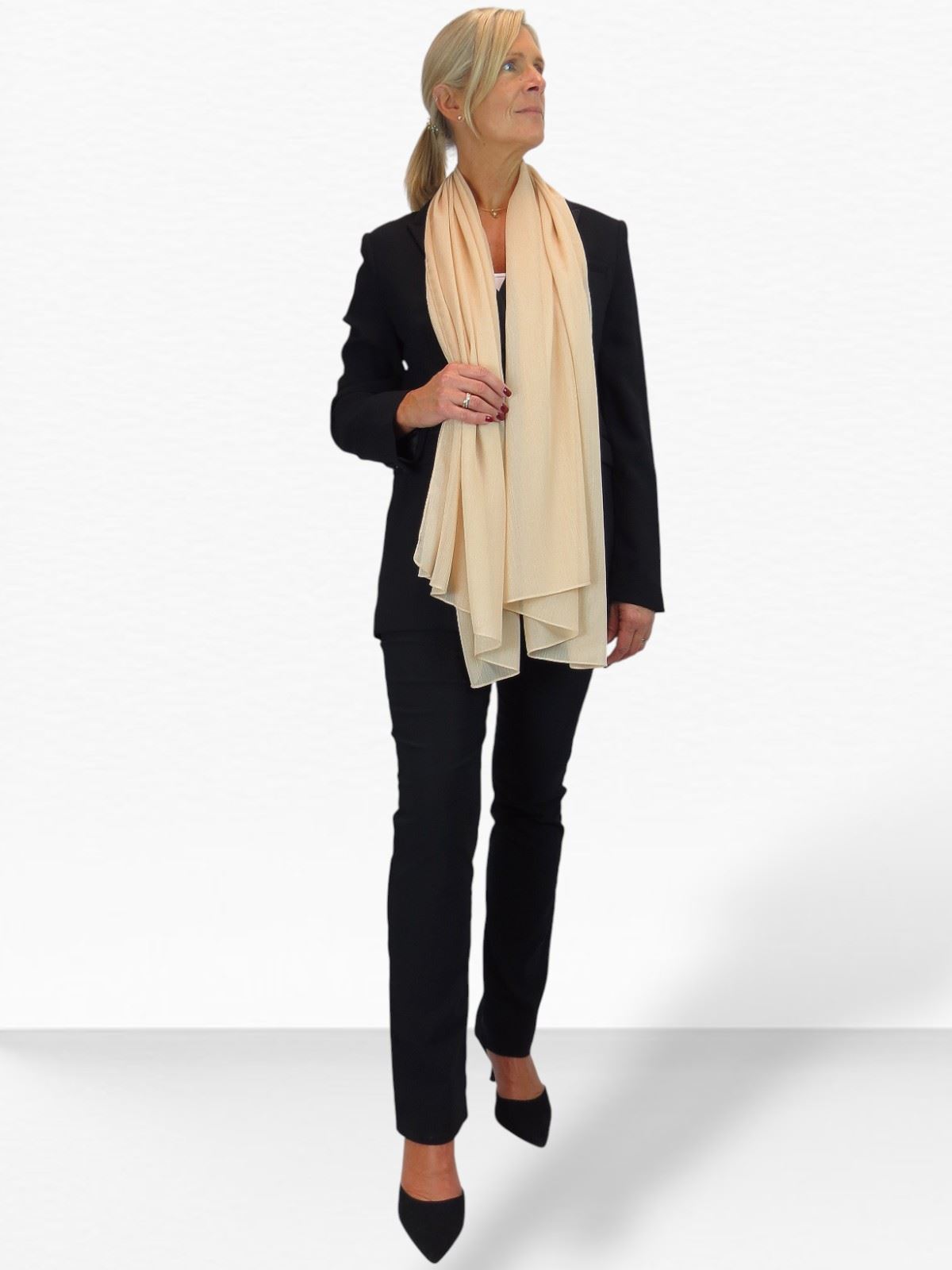 Bufanda de seda para mujer de Paulo Due - Mantón envolvente de gasa fina para viajes y noche - Imagen 33 de 126