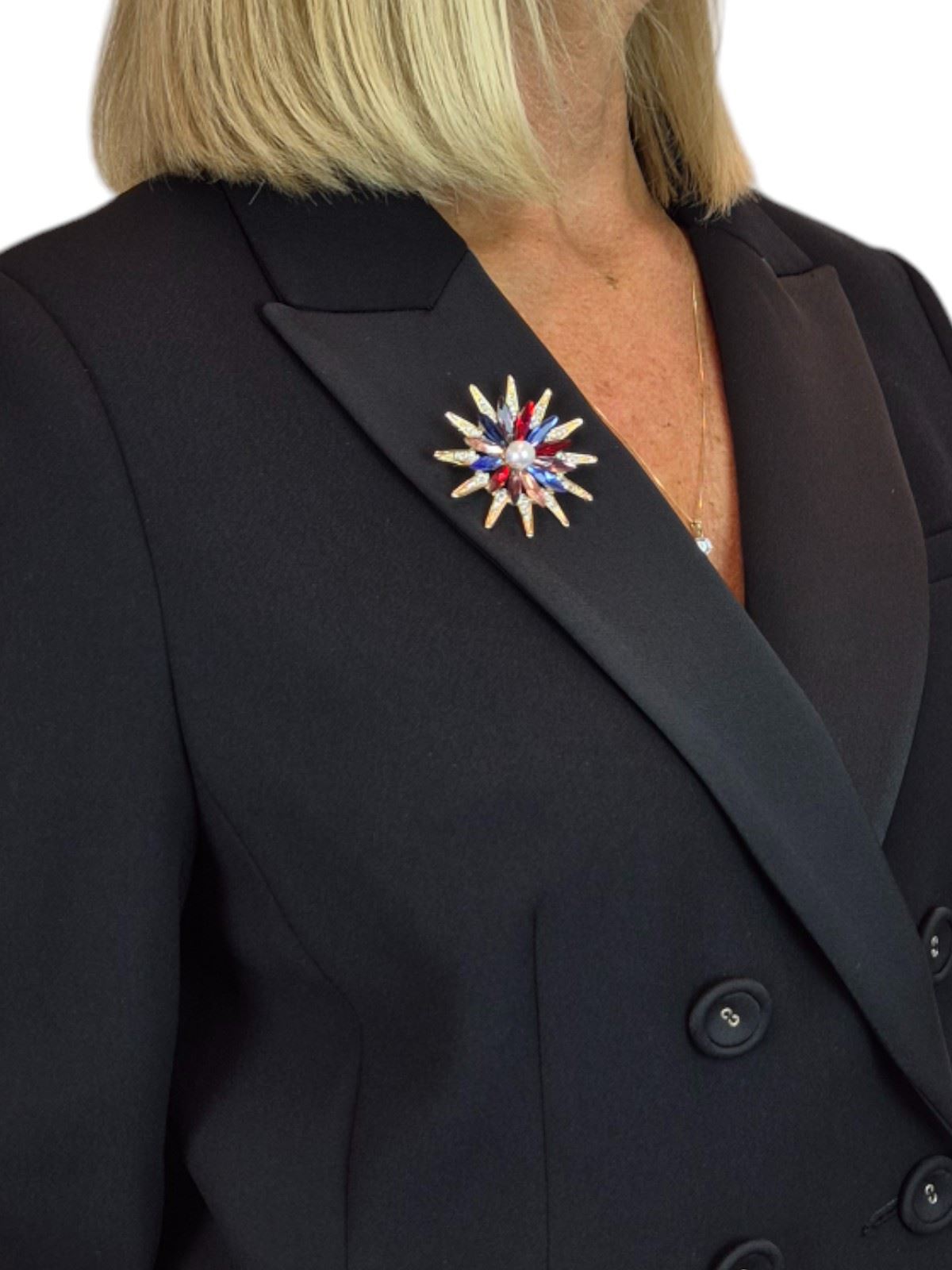 Impresionante Broche Margarita Cristal Prendedor con Centro de Perlas Flor Plata Joyería - Imagen 11 de 17
