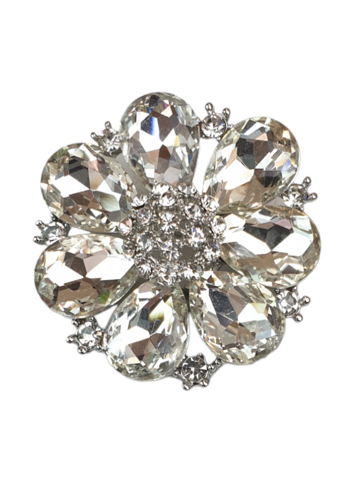 Niñas Grandes Gemas de Piedra Broche Floral Pin Racimo Cristal Medio Diamante Pin - Imagen 15 de 18