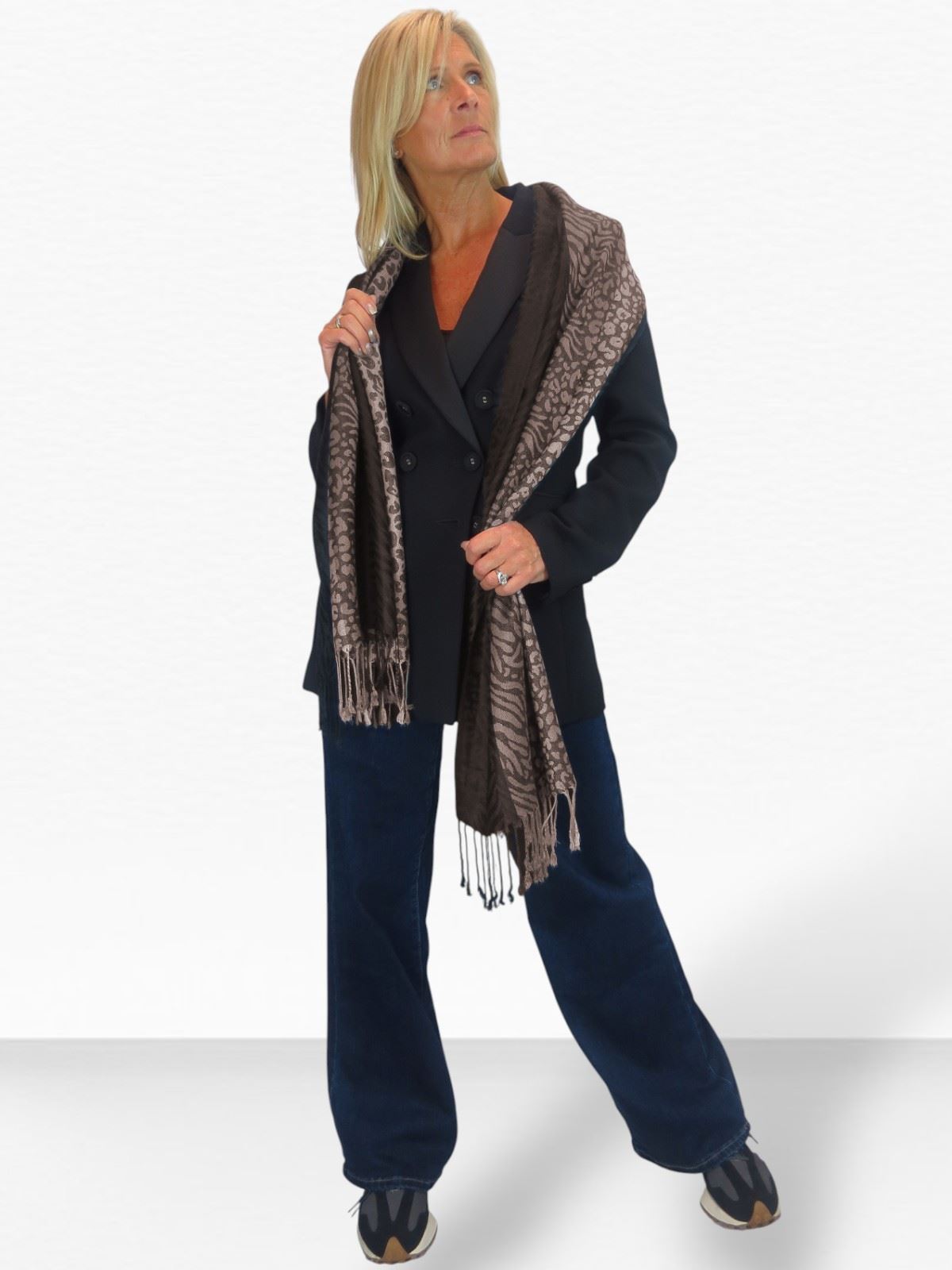 Bufanda suave ligera con estampado de cebra de leopardo para damas chal envolvente - Imagen 47 de 91