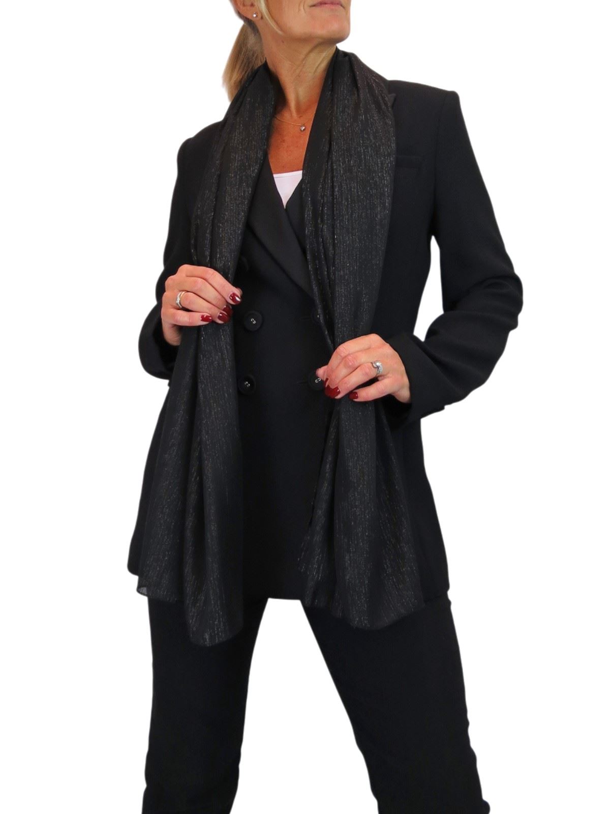 Bufanda de seda para mujer de Paulo Due - Mantón envolvente de gasa fina para viajes y noche - Imagen 15 de 126