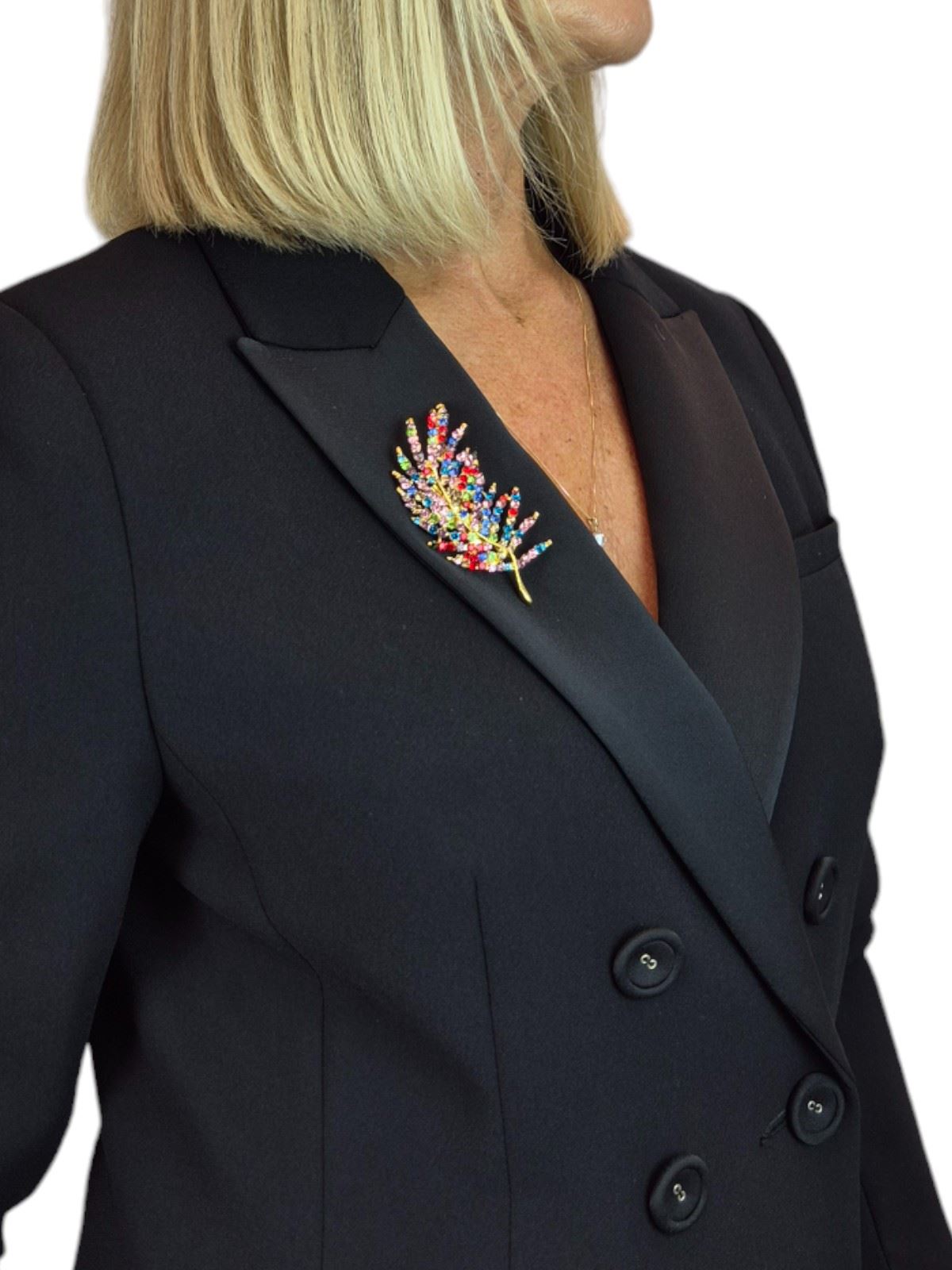 Ladies Feather Brooch Pin Sparkling Diamante Design Remembrance Free Spirit Gift - Picture 5 of 14