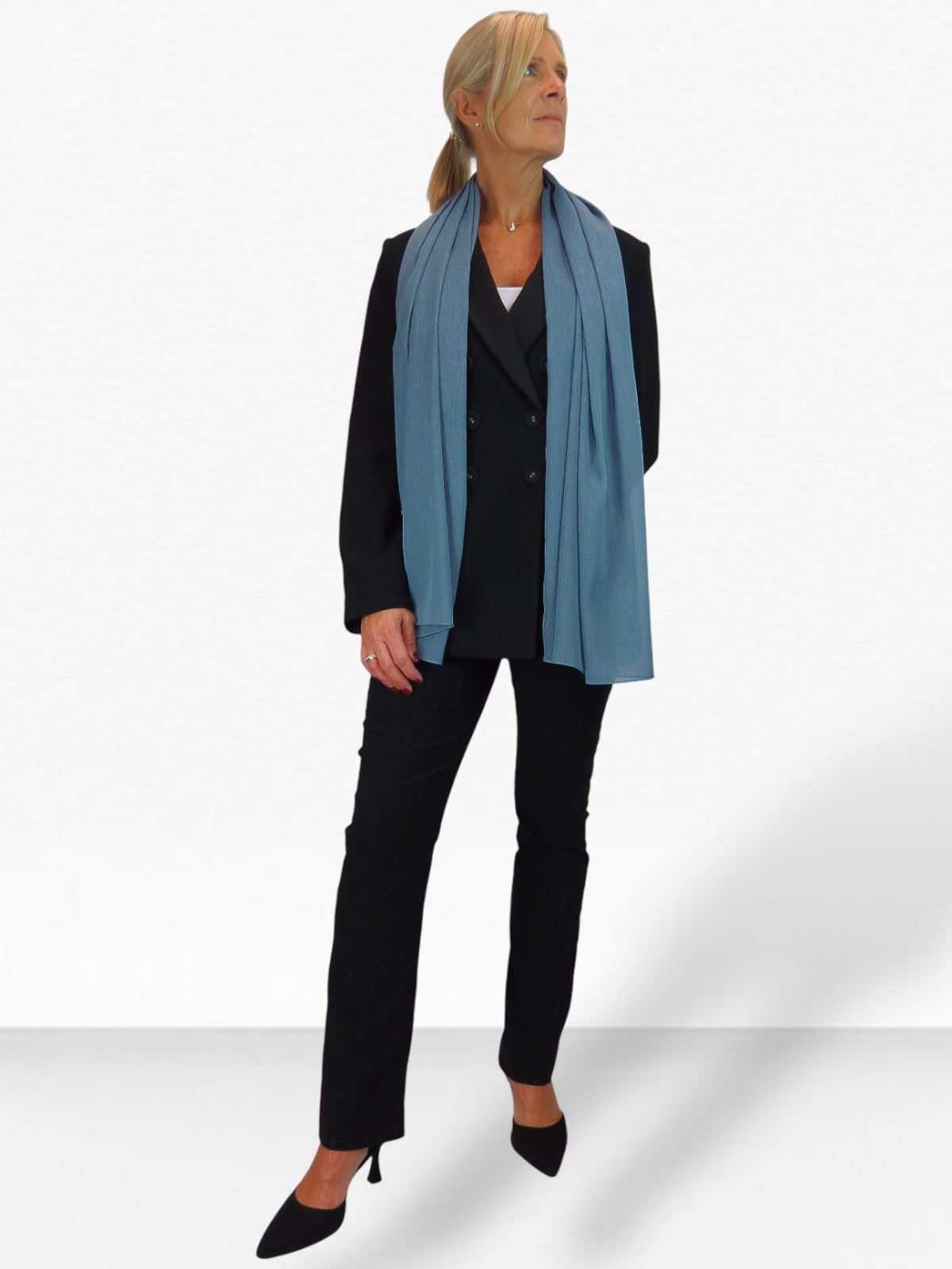 Bufanda de seda para mujer de Paulo Due - Mantón envolvente de gasa fina para viajes y noche - Imagen 61 de 126