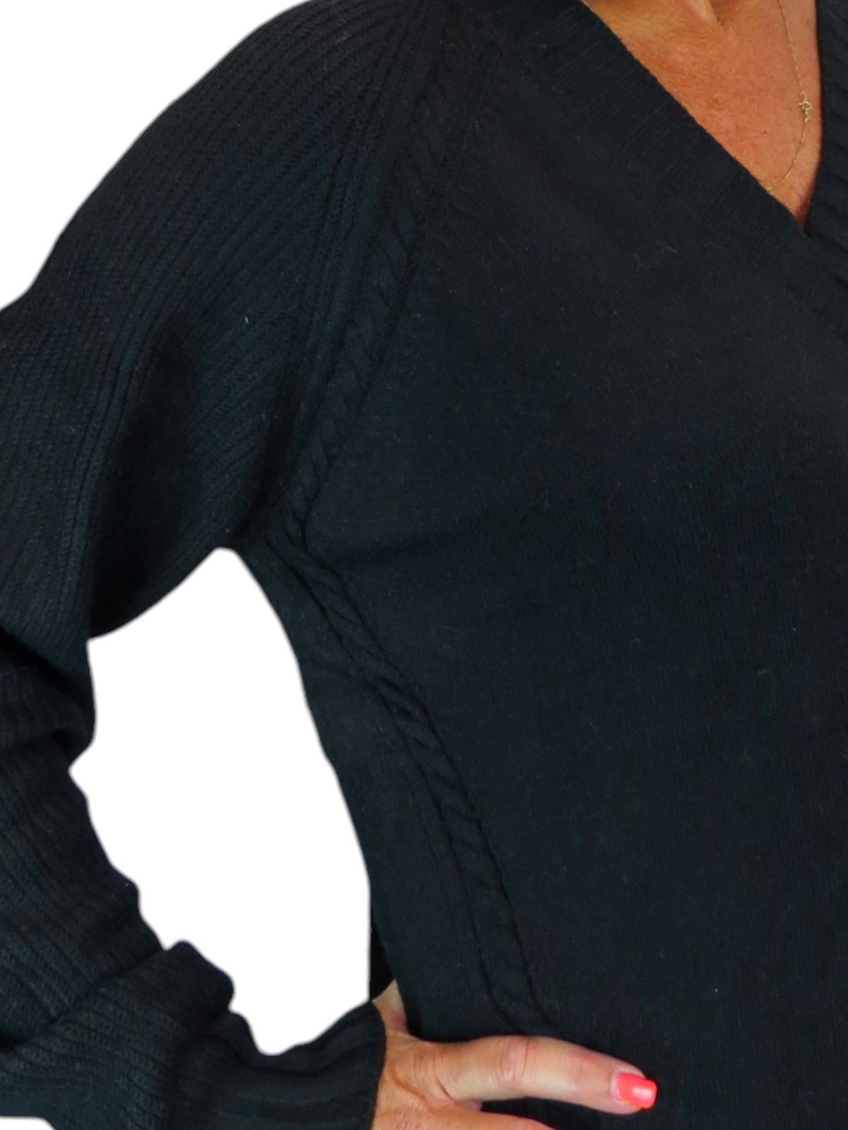 Ladies Soft Knit V Neck Jumper Wool-Like Feel Pullover Sweater Comfortable 8-22 - Picture 18 of 22