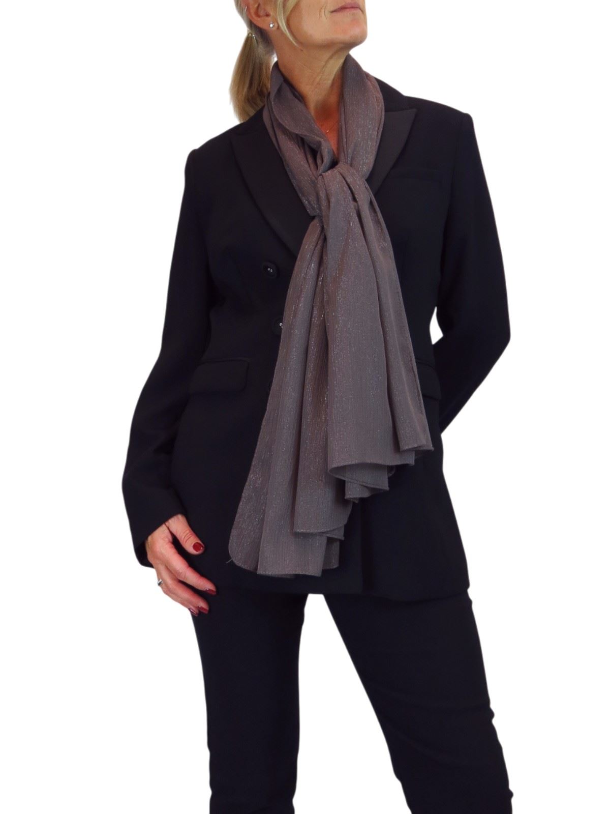 Bufanda de seda para mujer de Paulo Due - Mantón envolvente de gasa fina para viajes y noche - Imagen 38 de 126